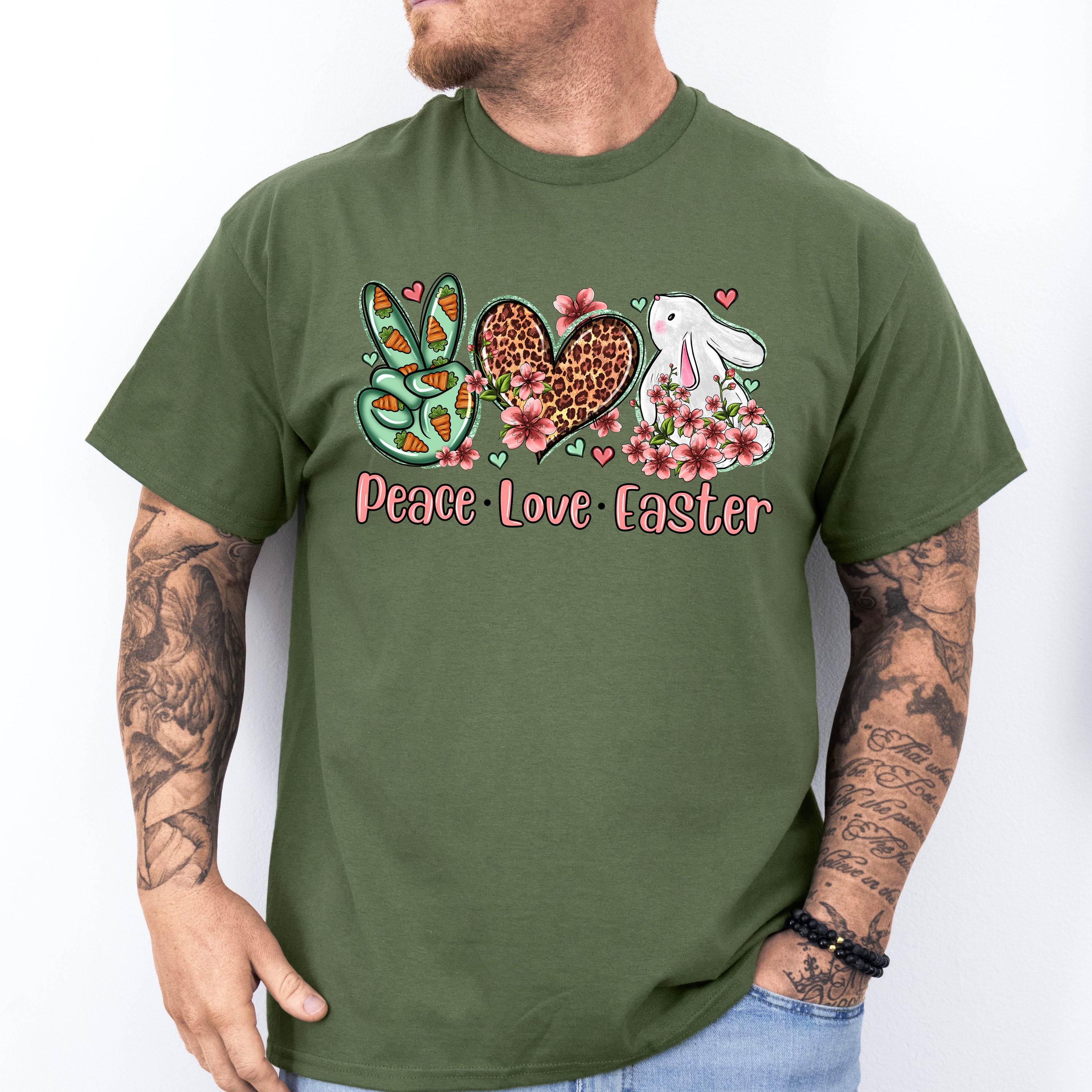 Peace Love Easter Easter Day Unisex Crewneck T-Shirt Sweatshirt Hoodie