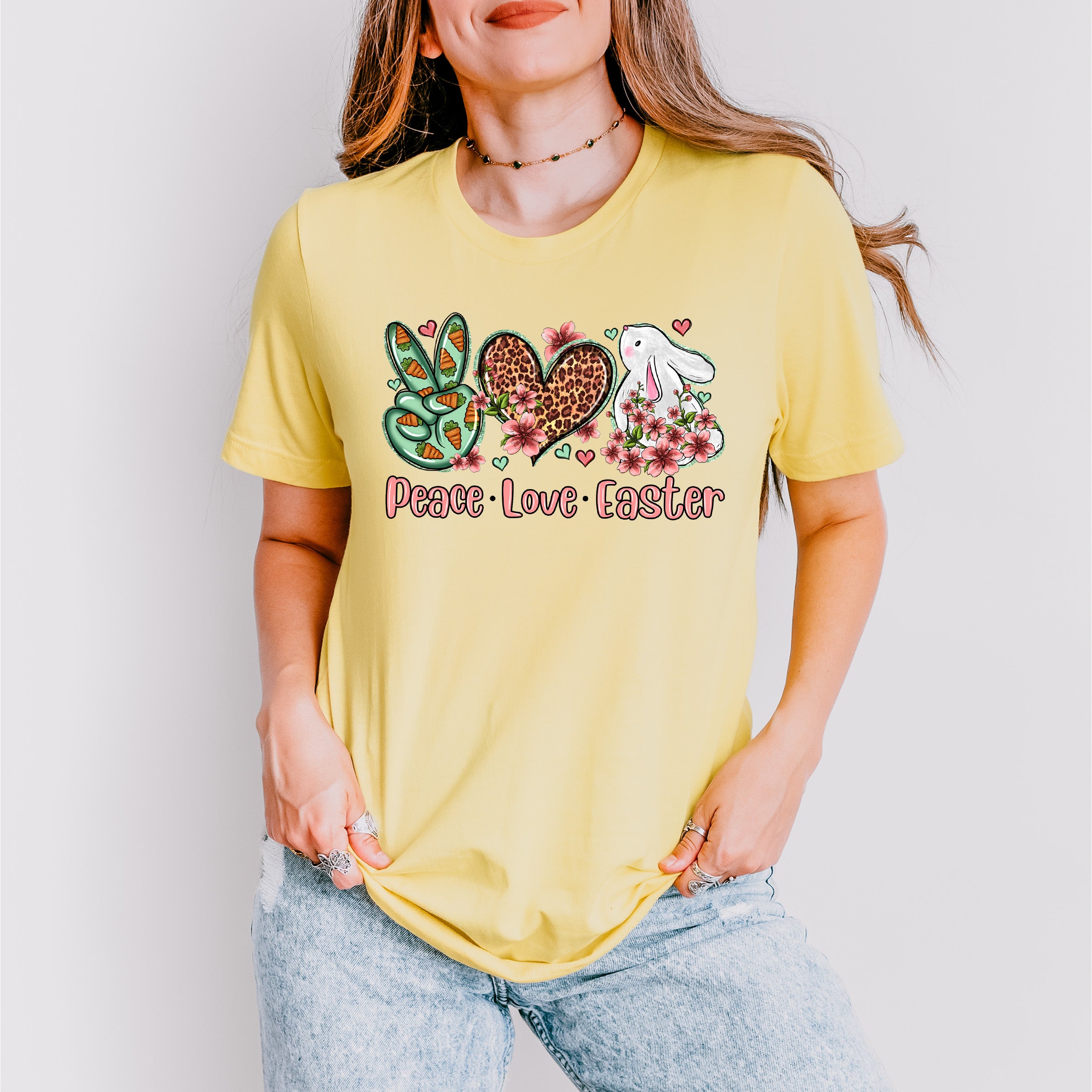 Peace Love Easter Easter Day Unisex Crewneck T-Shirt Sweatshirt Hoodie