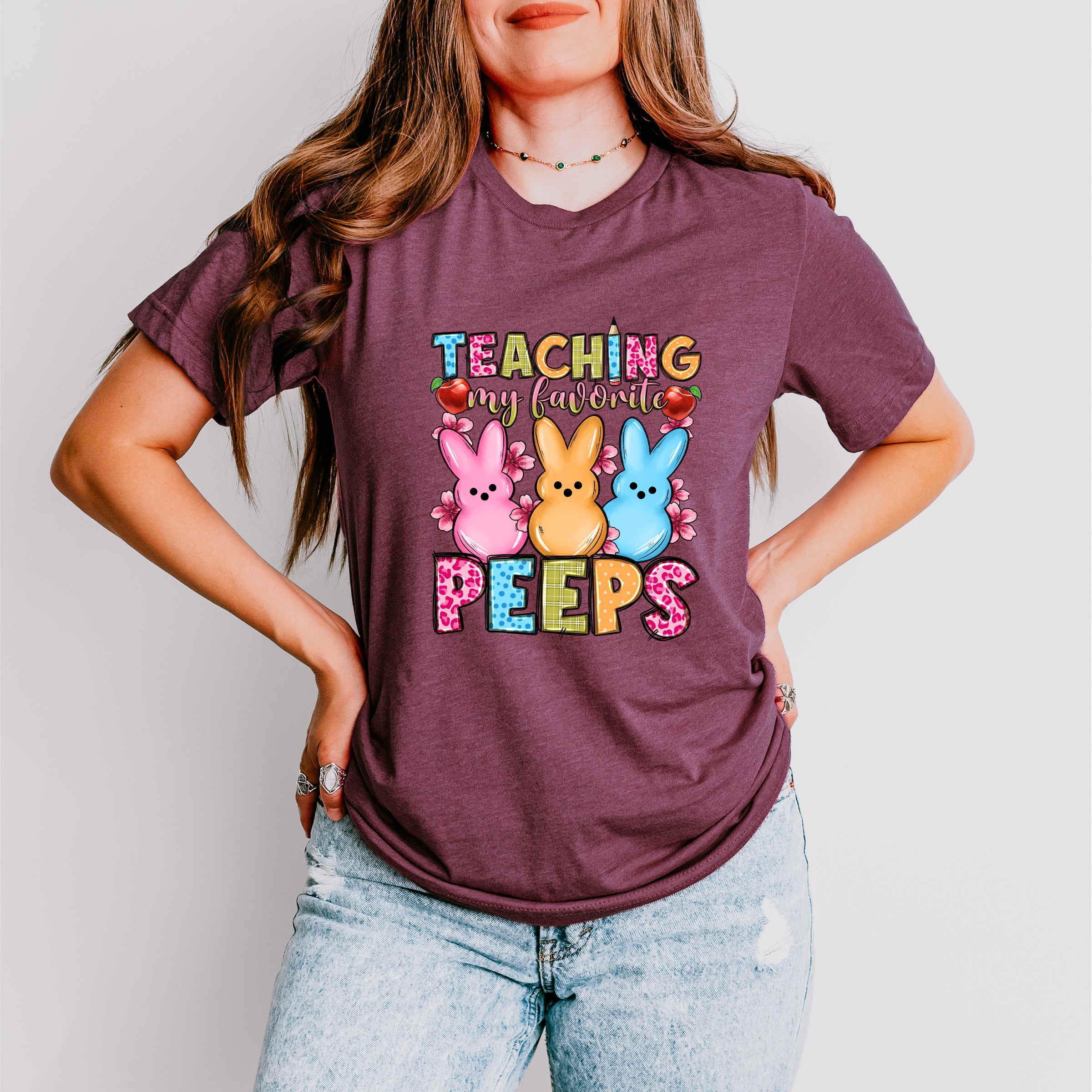 Teaching My Favorite Peeps Easter Day Unisex Crewneck T-Shirt Sweatshirt Hoodie