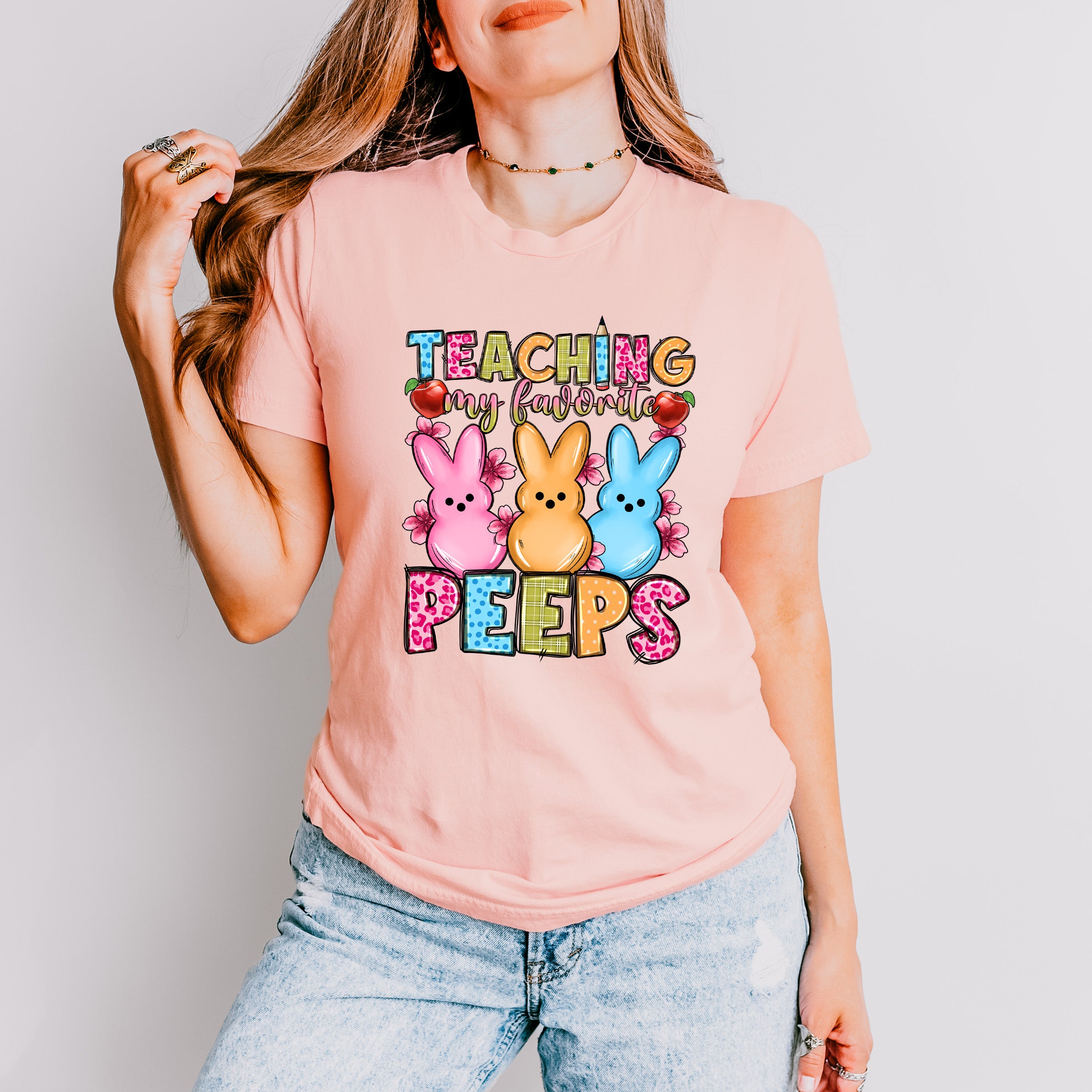 Teaching My Favorite Peeps Easter Day Unisex Crewneck T-Shirt Sweatshirt Hoodie