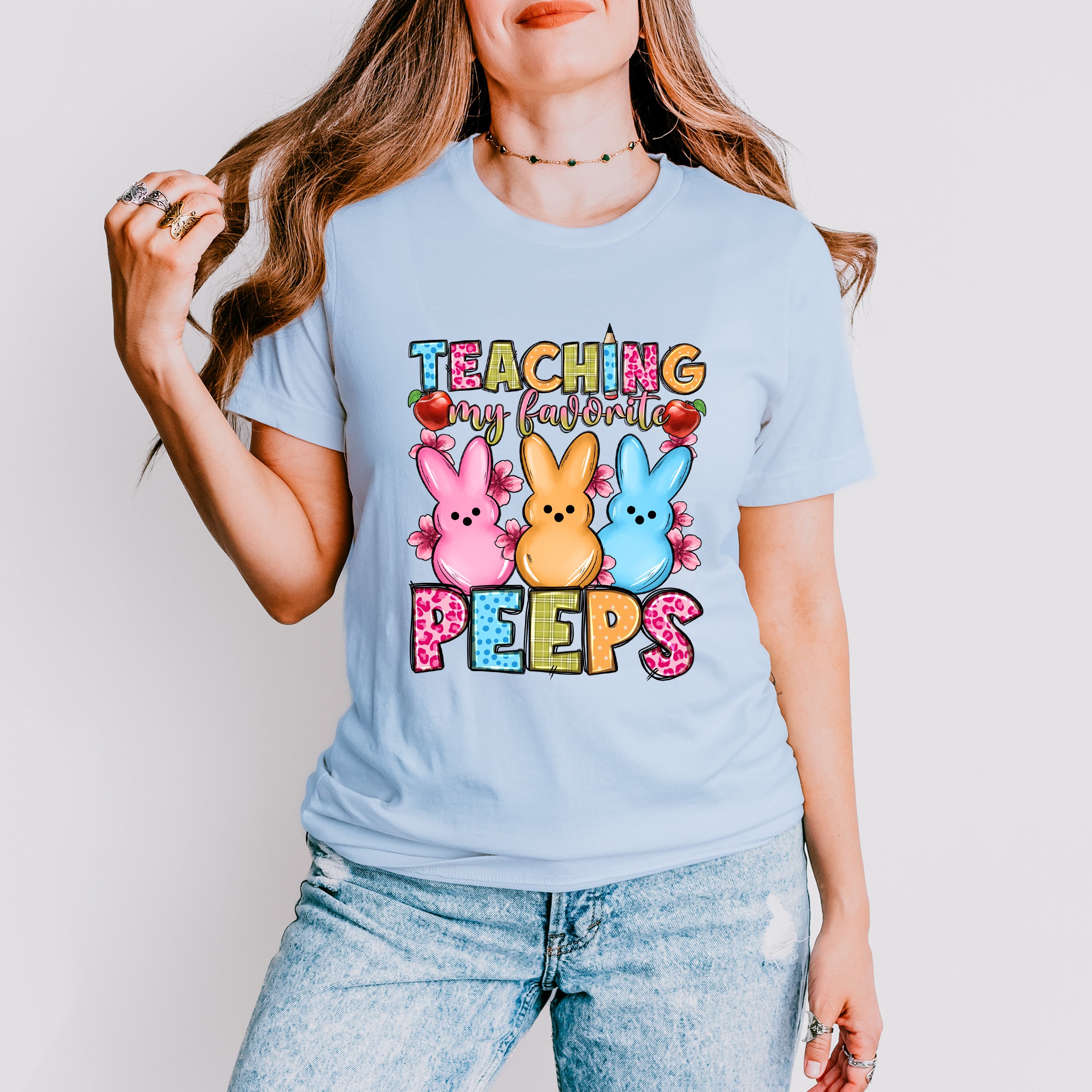 Teaching My Favorite Peeps Easter Day Unisex Crewneck T-Shirt Sweatshirt Hoodie