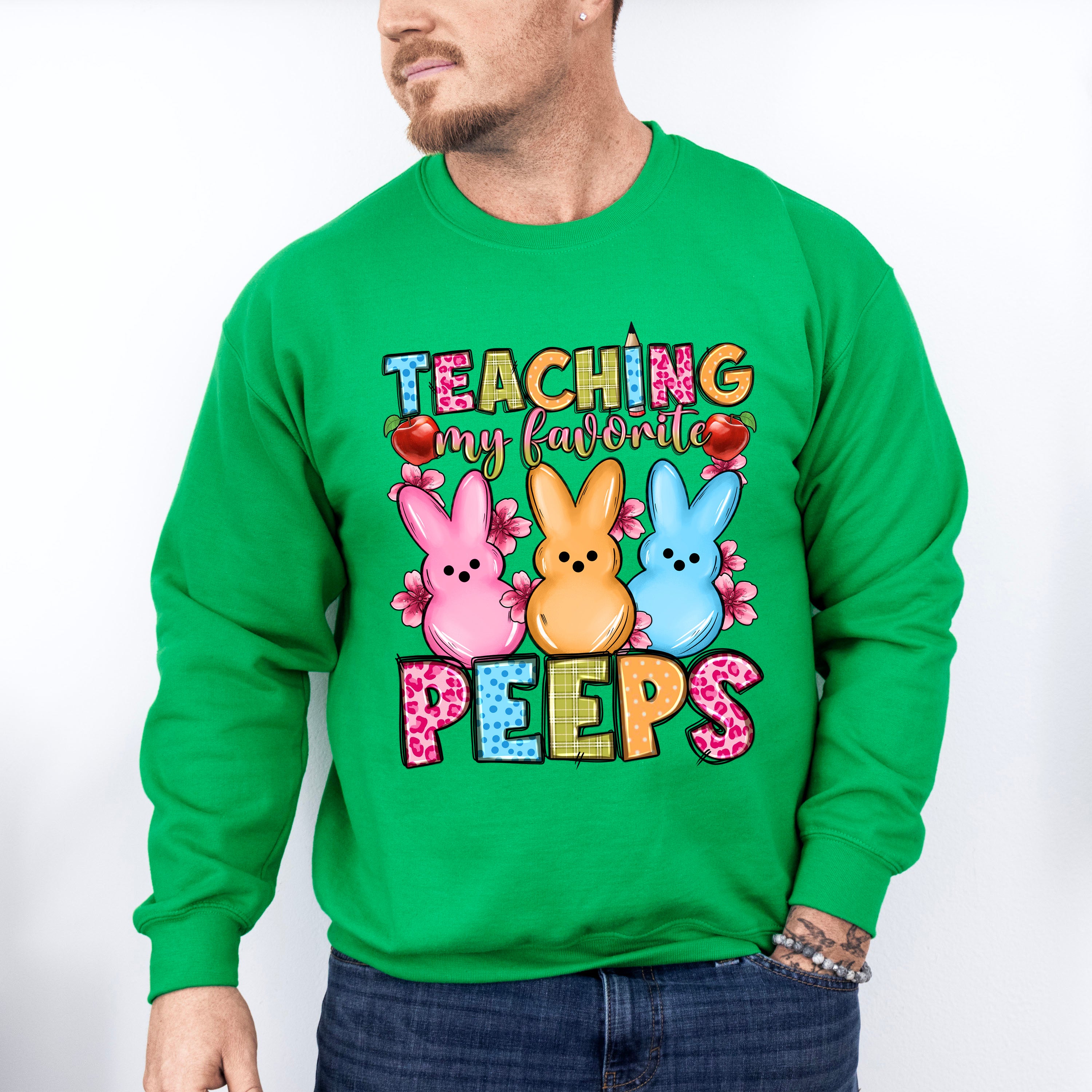 Teaching My Favorite Peeps Easter Day Unisex Crewneck T-Shirt Sweatshirt Hoodie