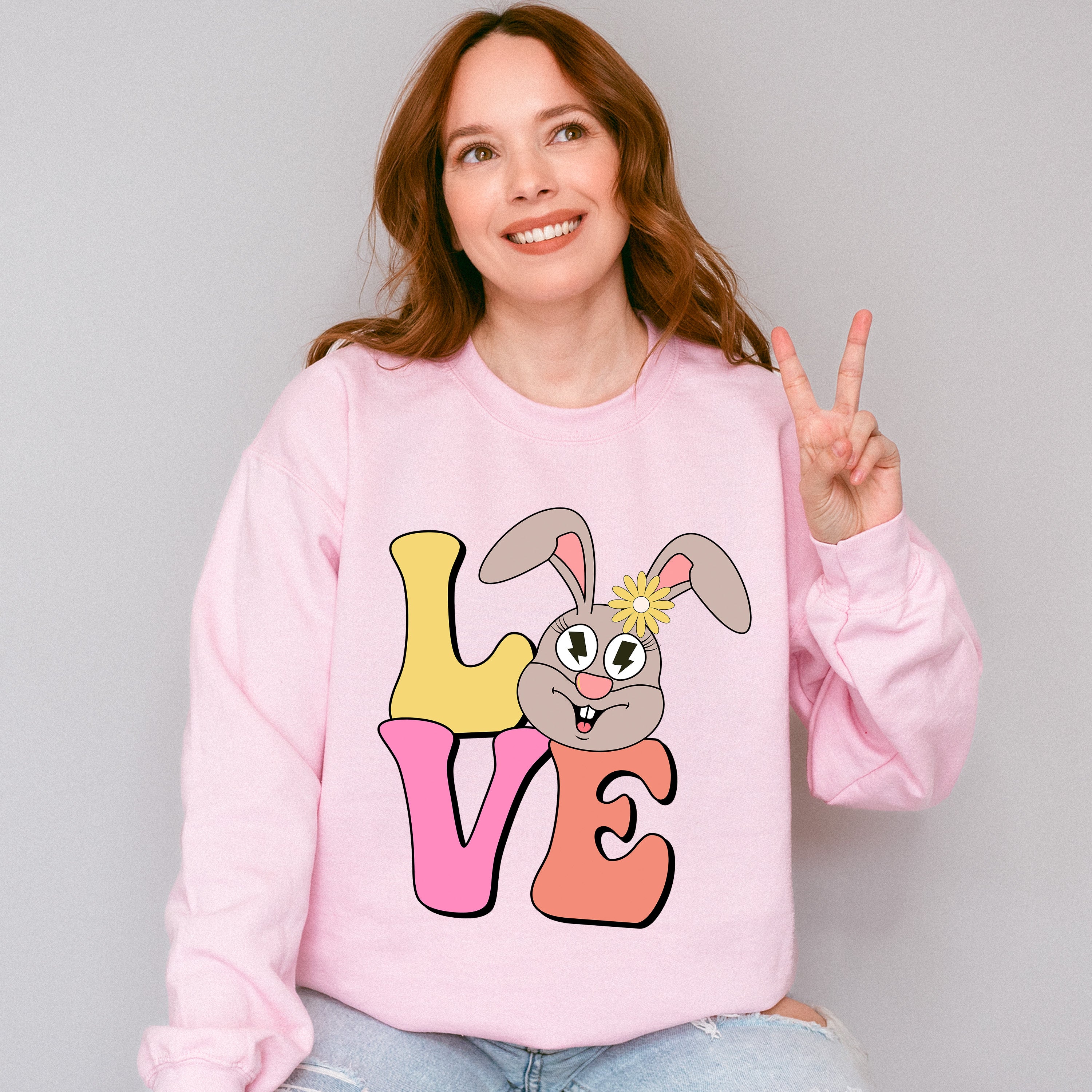 Love Easter Bunny Easter Day Unisex Crewneck T-Shirt Sweatshirt Hoodie