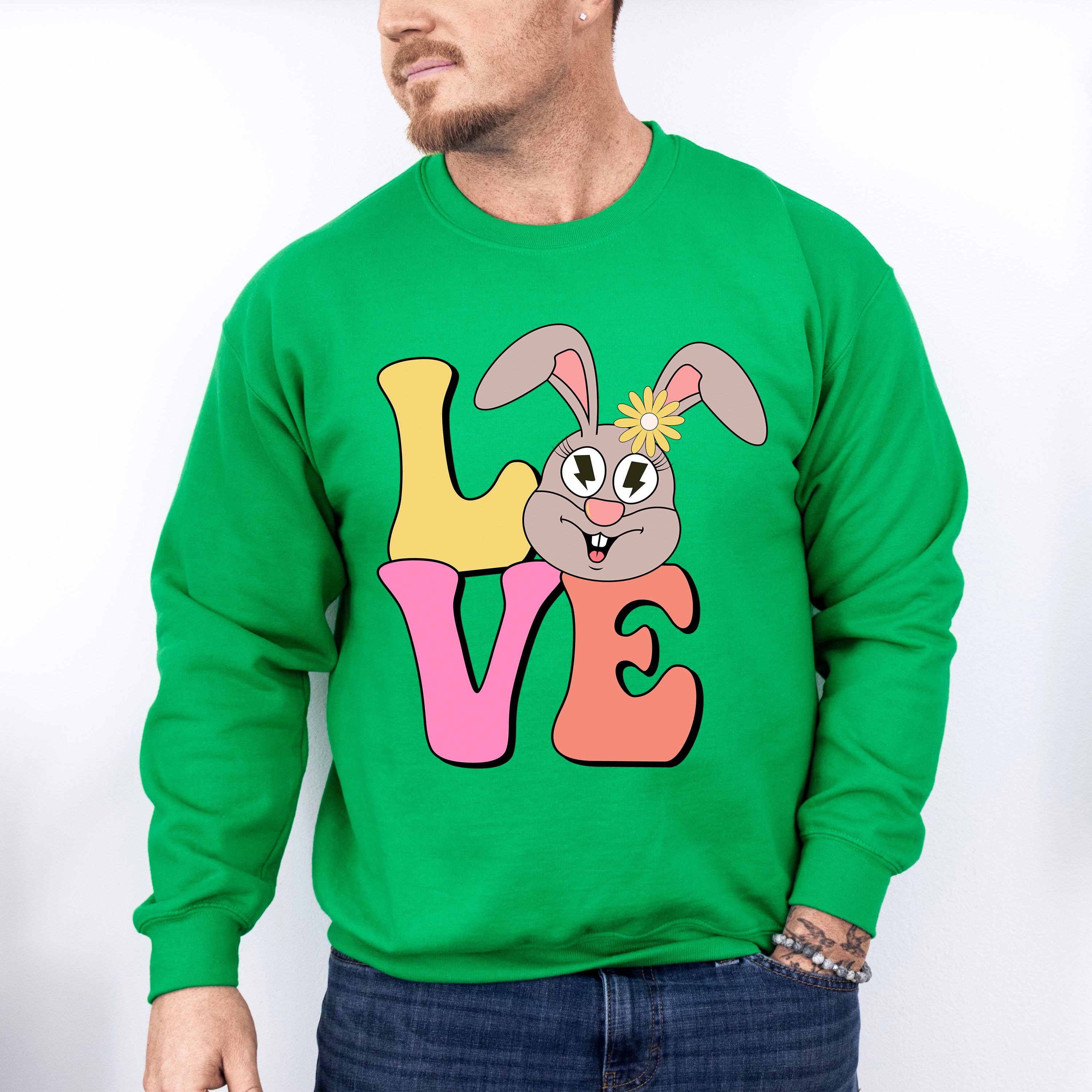 Love Easter Bunny Easter Day Unisex Crewneck T-Shirt Sweatshirt Hoodie