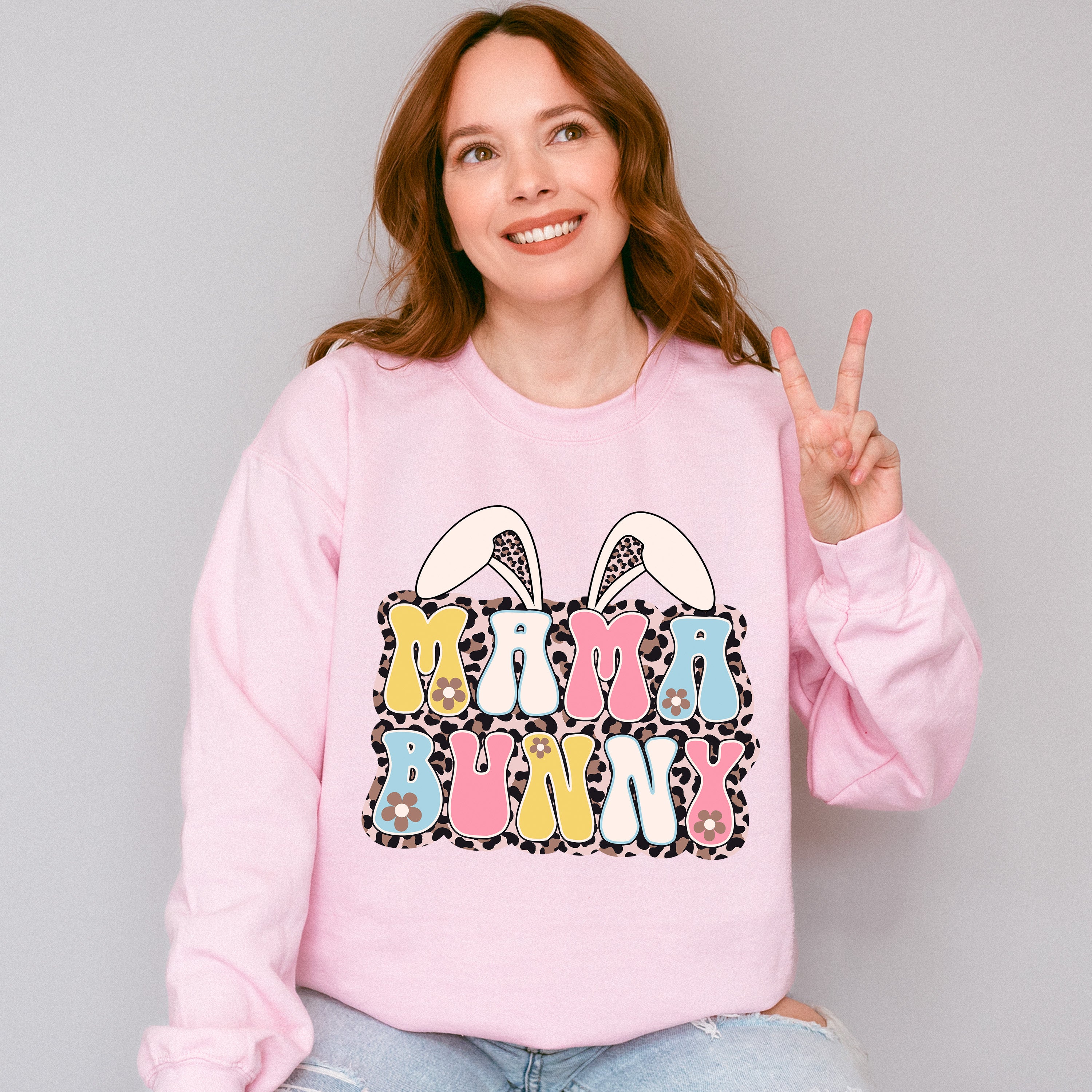 Mama Bunny Easter Day Unisex Crewneck T-Shirt Sweatshirt Hoodie