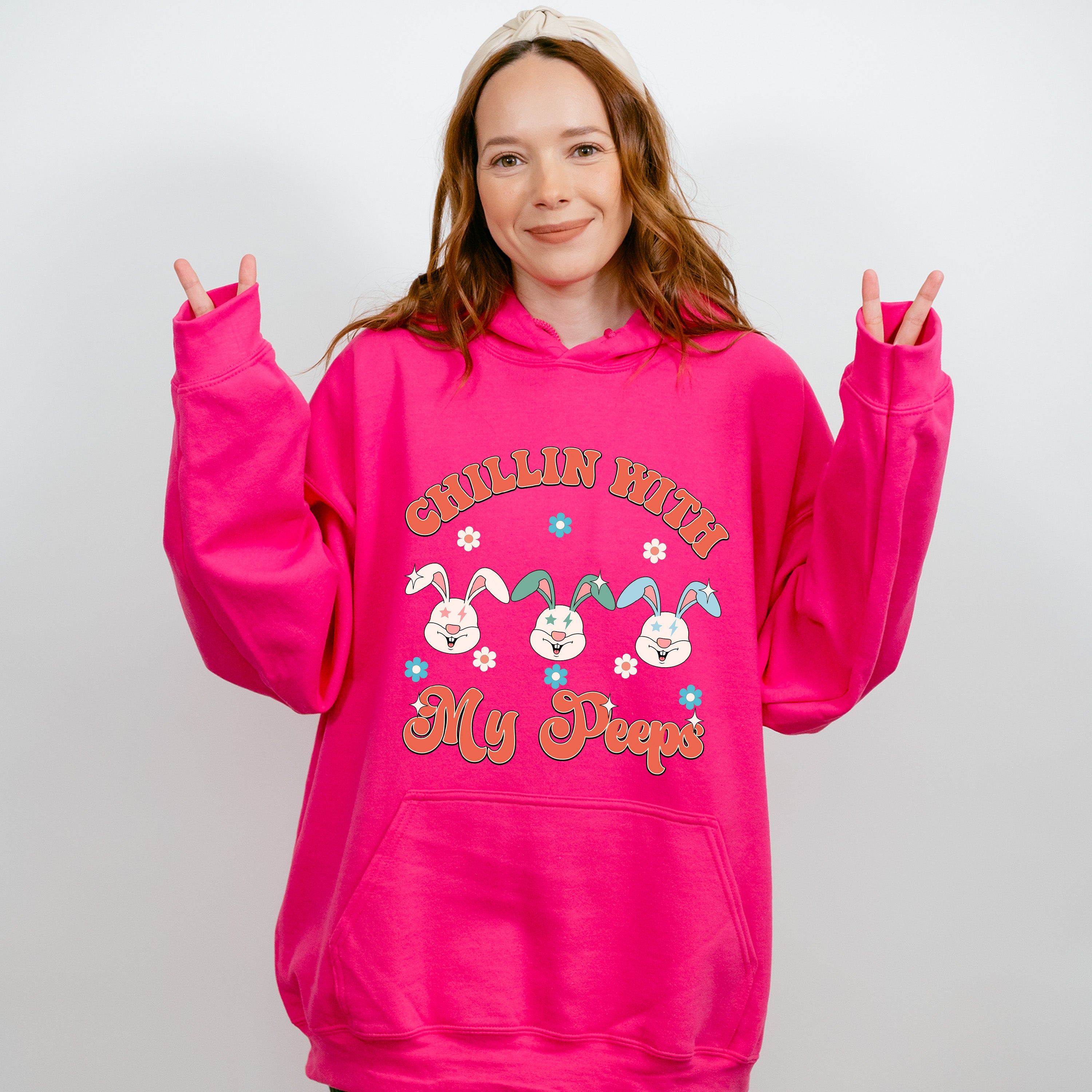 Chillin With My Peeps Easter Day Unisex Crewneck T-Shirt Sweatshirt Hoodie