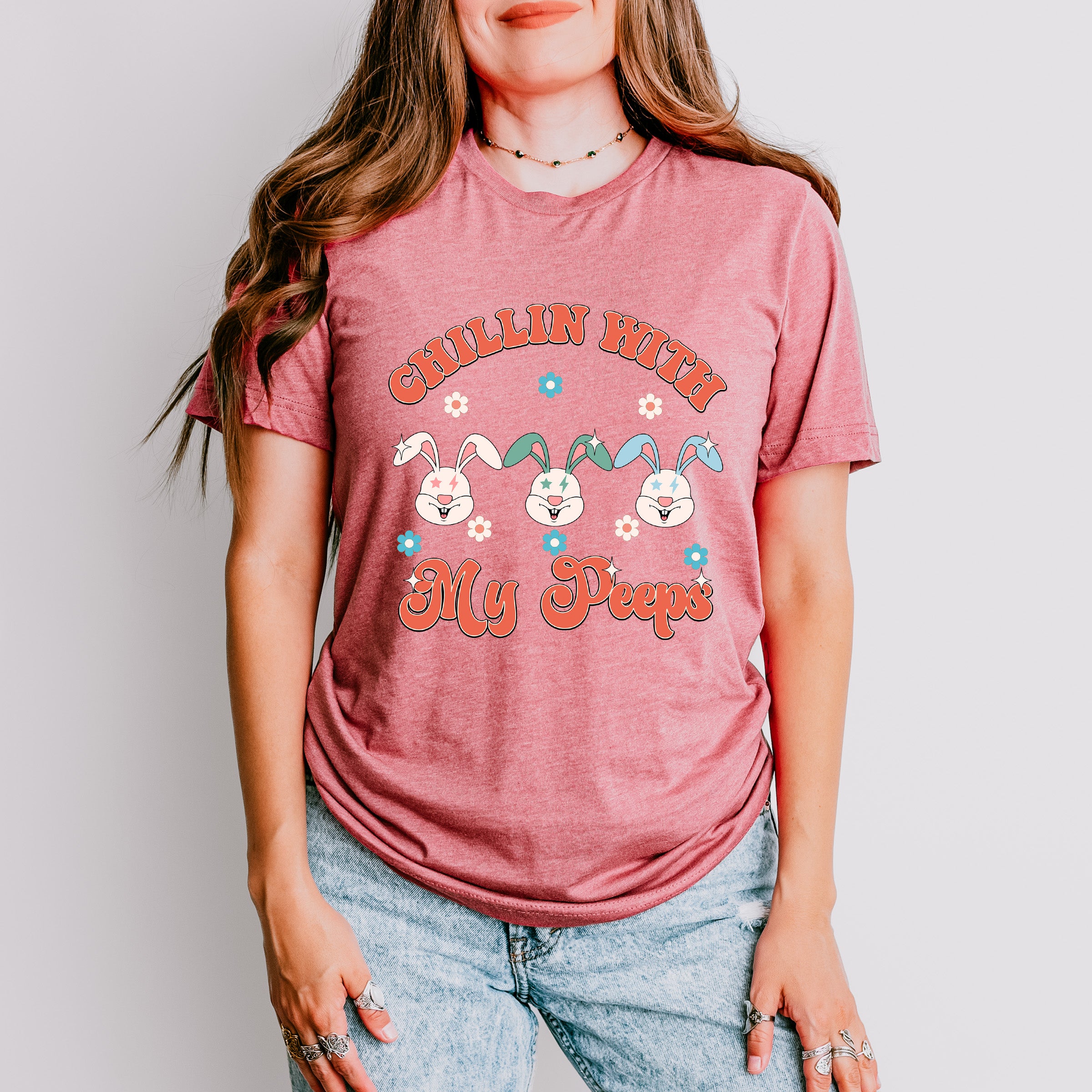 Chillin With My Peeps Easter Day Unisex Crewneck T-Shirt Sweatshirt Hoodie