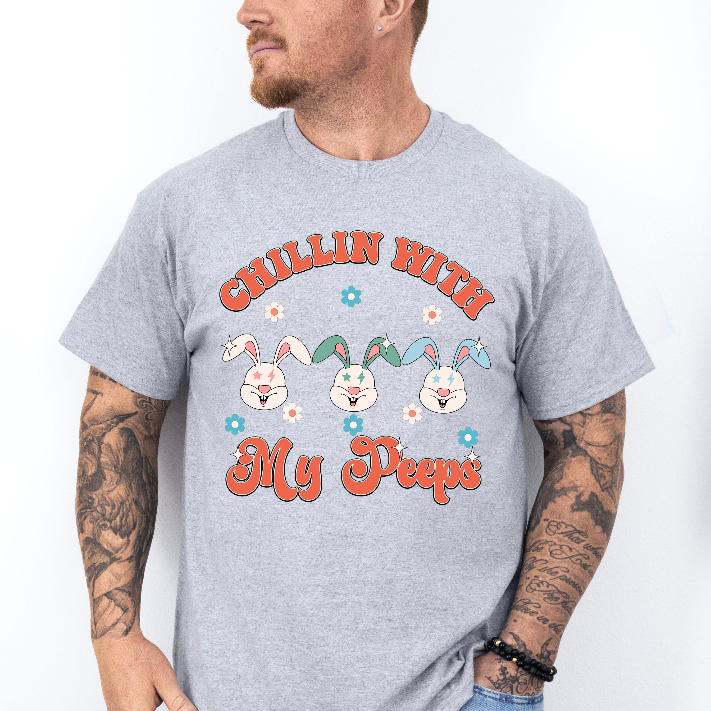 Chillin With My Peeps Easter Day Unisex Crewneck T-Shirt Sweatshirt Hoodie