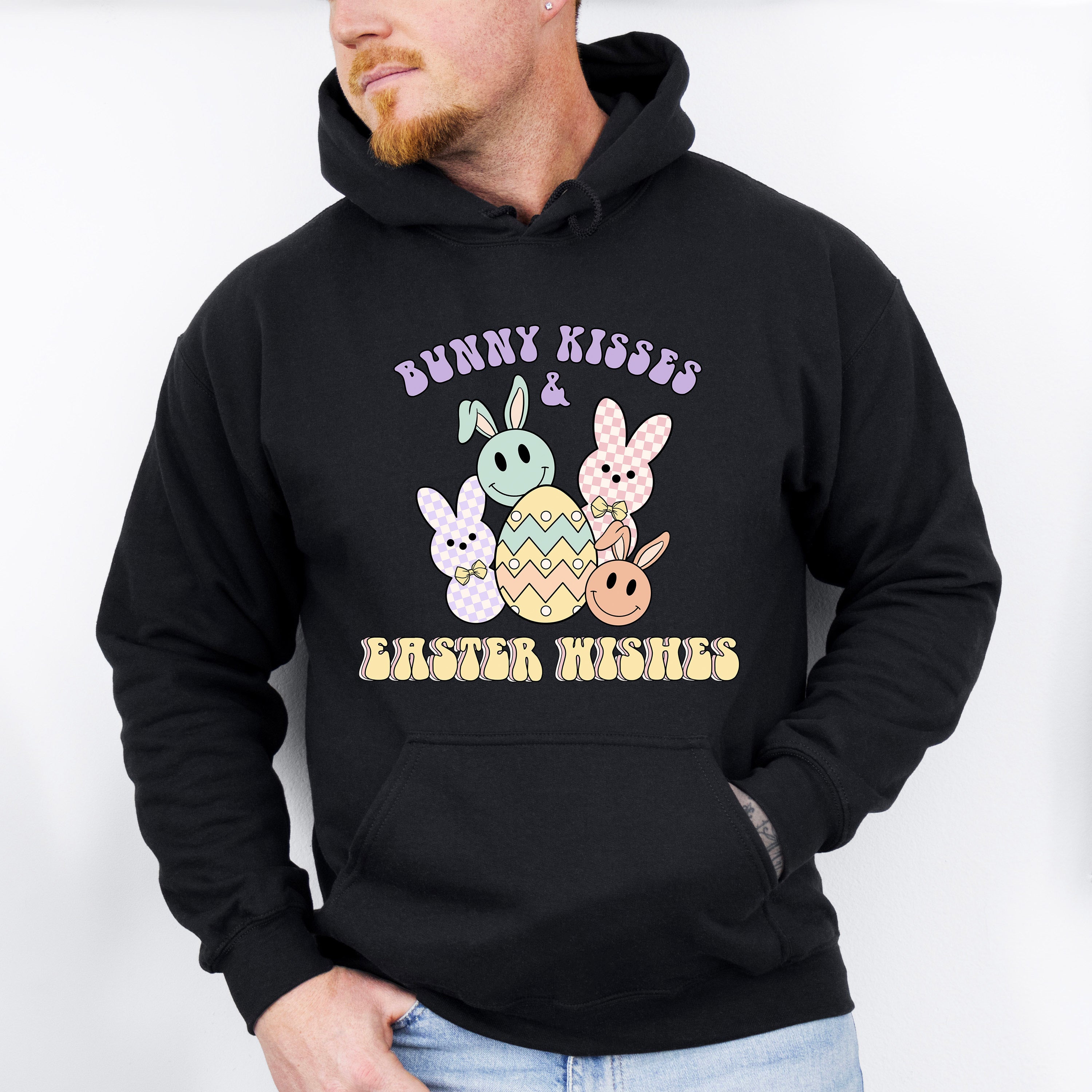 Bunny Kisses &amp; Easter Wishes Easter Day Unisex Crewneck T-Shirt Sweatshirt Hoodie