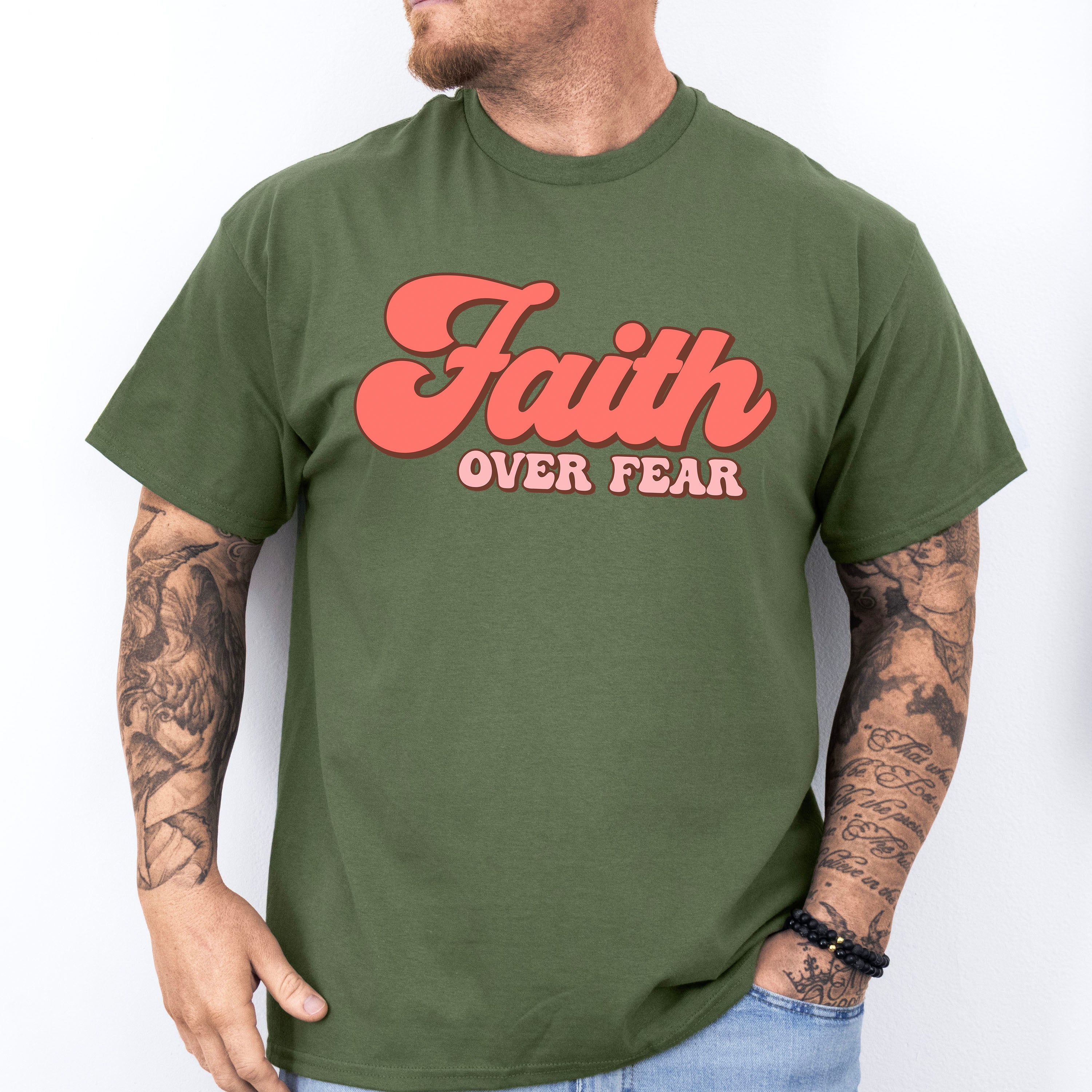Faith Over Fear Easter Day Unisex Crewneck T-Shirt Sweatshirt Hoodie