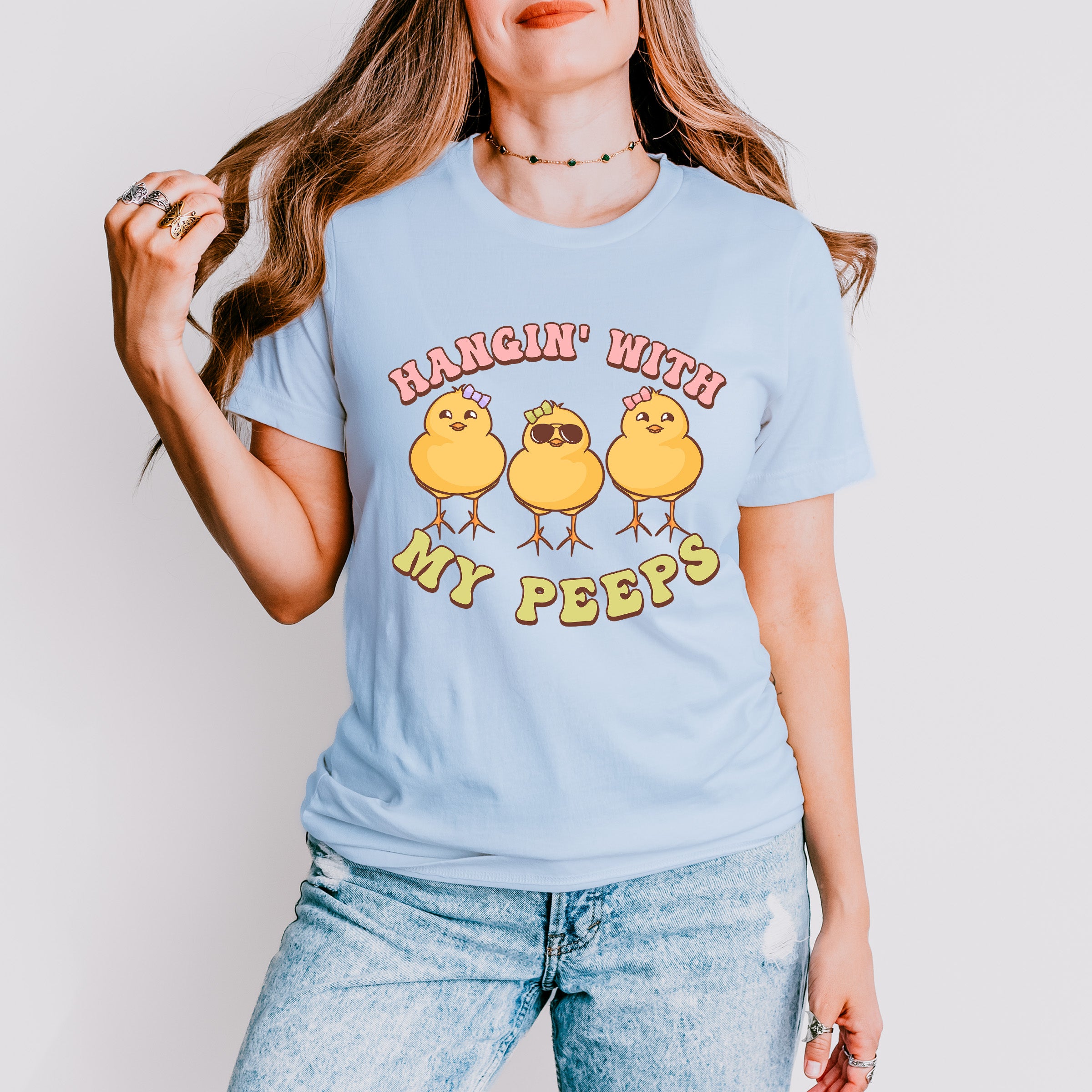 Hangin' With My Peeps Easter Day Unisex Crewneck T-Shirt Sweatshirt Hoodie