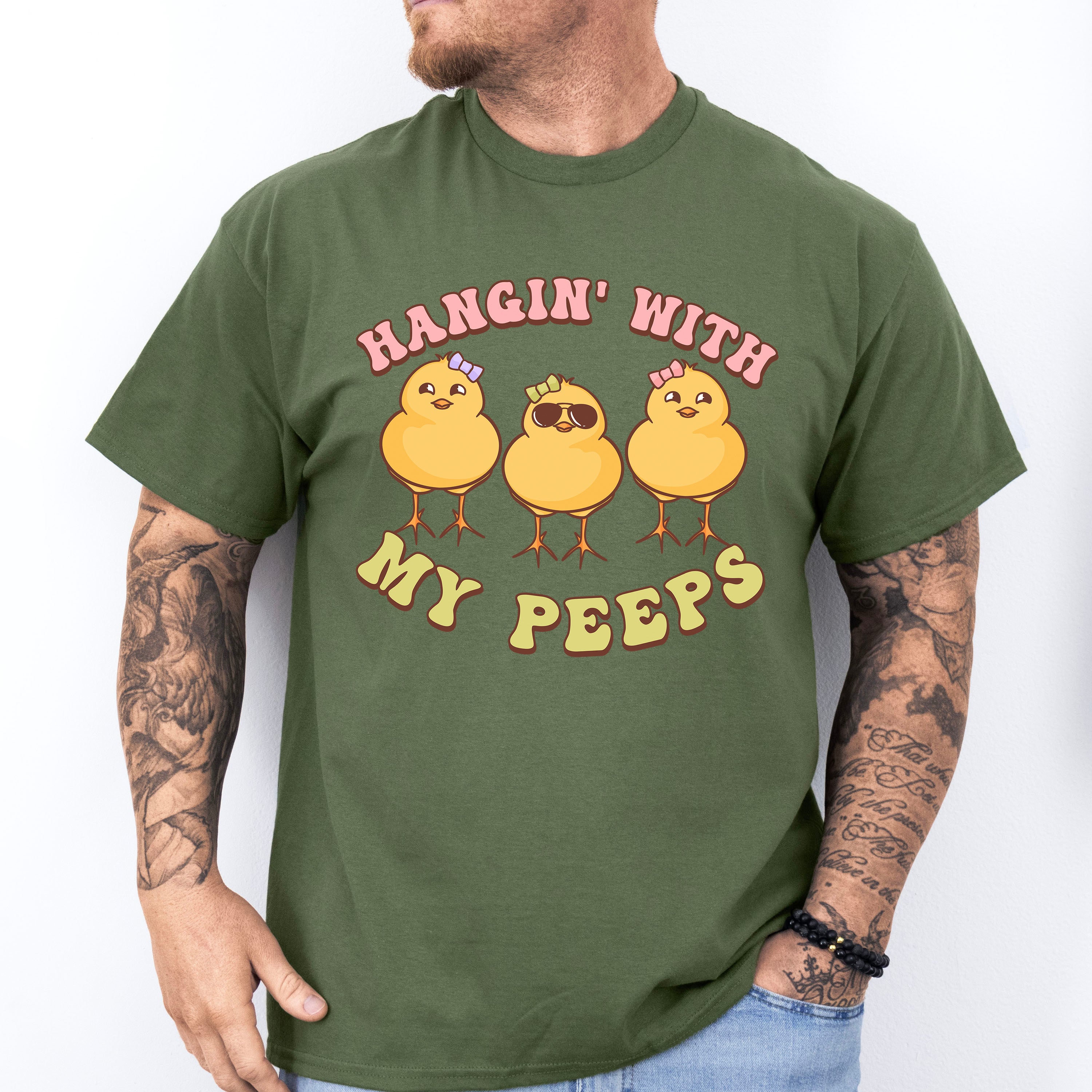 Hangin' With My Peeps Easter Day Unisex Crewneck T-Shirt Sweatshirt Hoodie