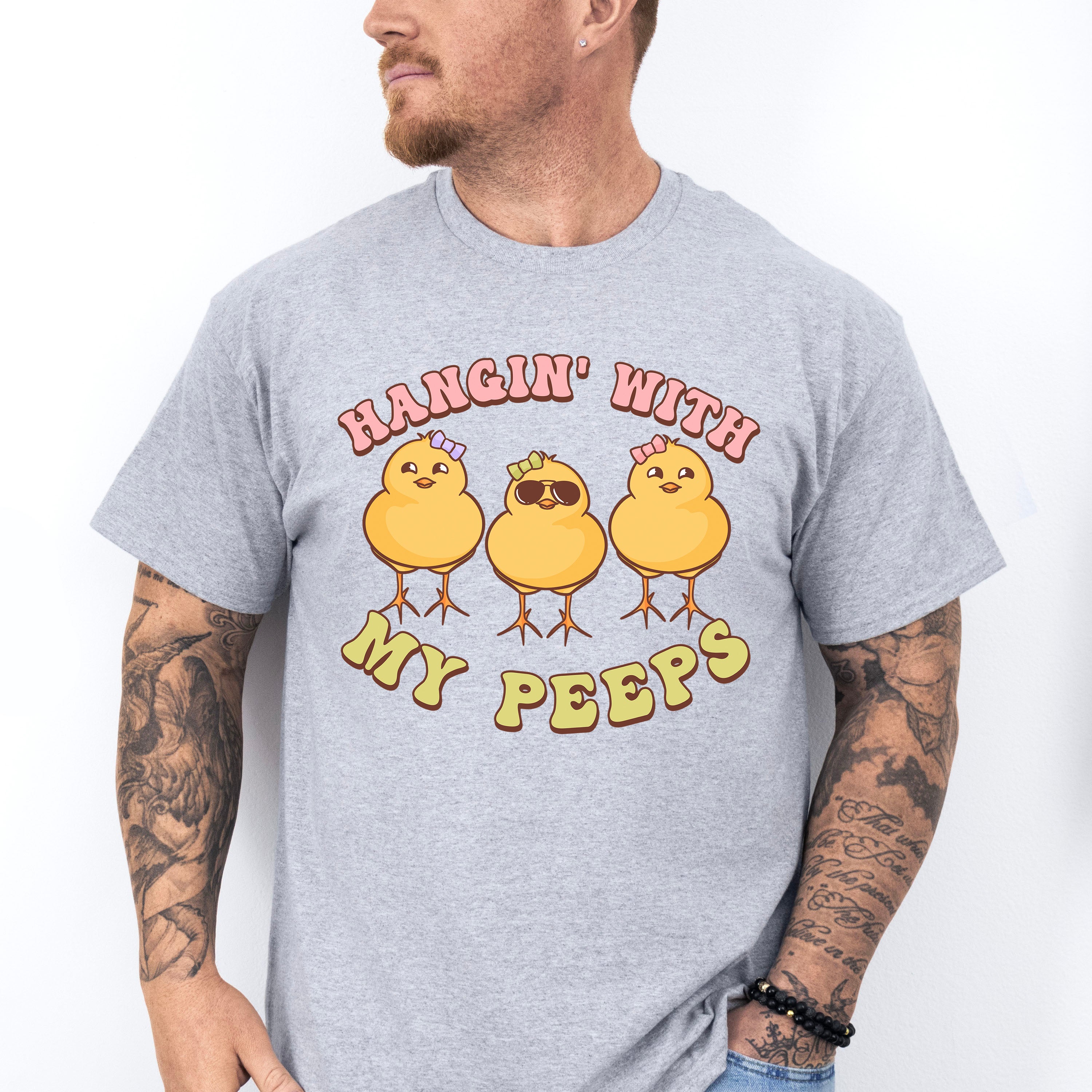 Hangin' With My Peeps Easter Day Unisex Crewneck T-Shirt Sweatshirt Hoodie