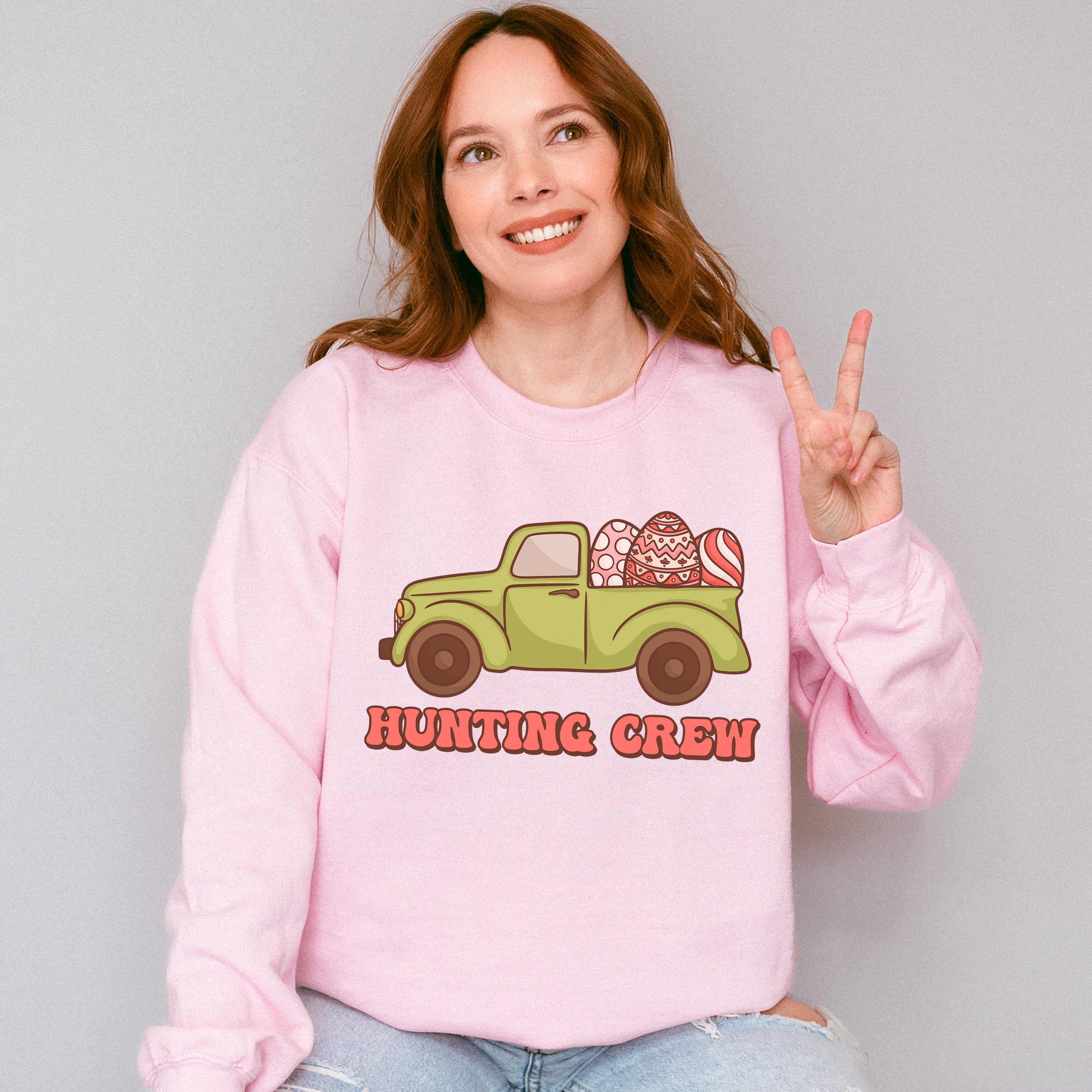 Truck Hunting Crew Easter Day Unisex Crewneck T-Shirt Sweatshirt Hoodie