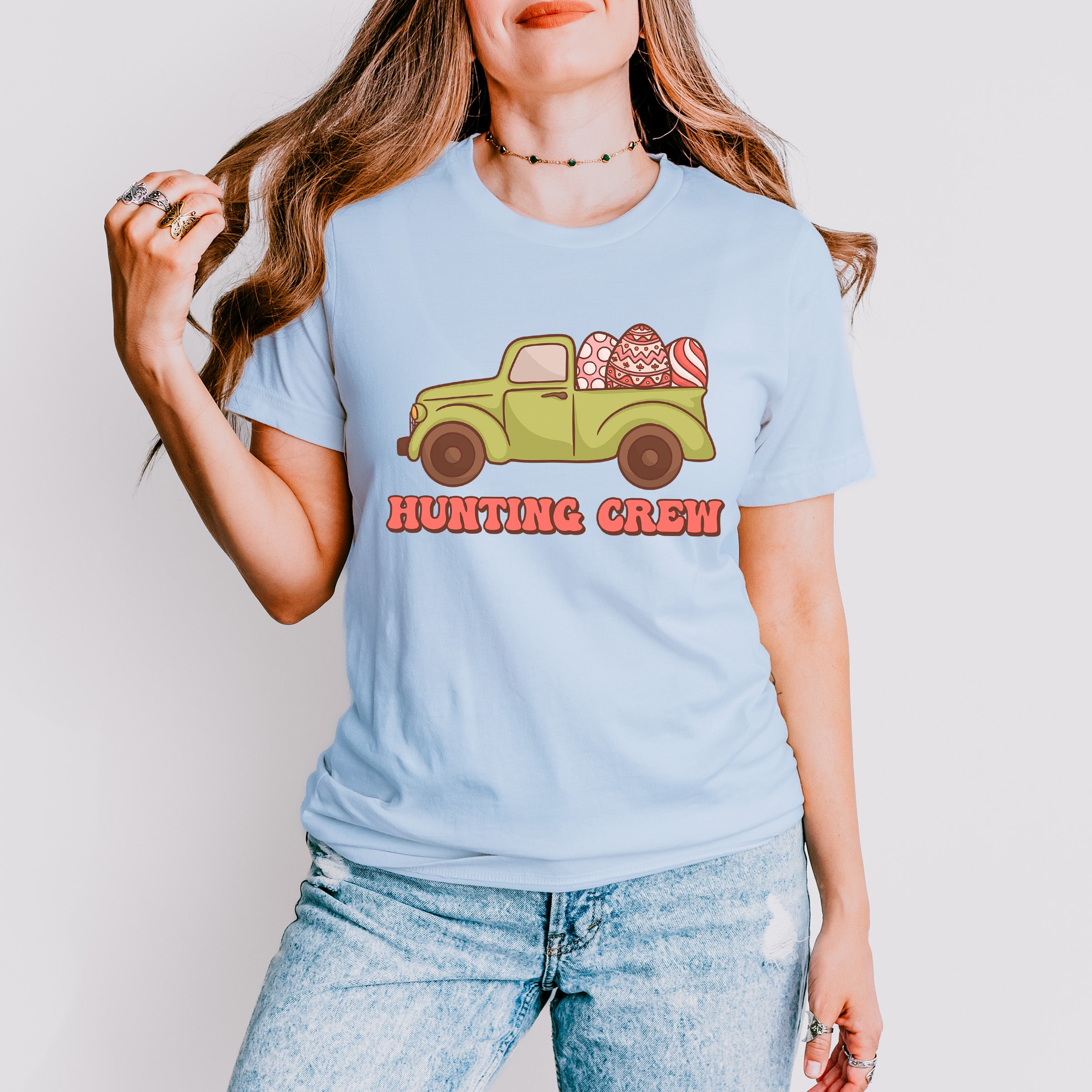 Truck Hunting Crew Easter Day Unisex Crewneck T-Shirt Sweatshirt Hoodie