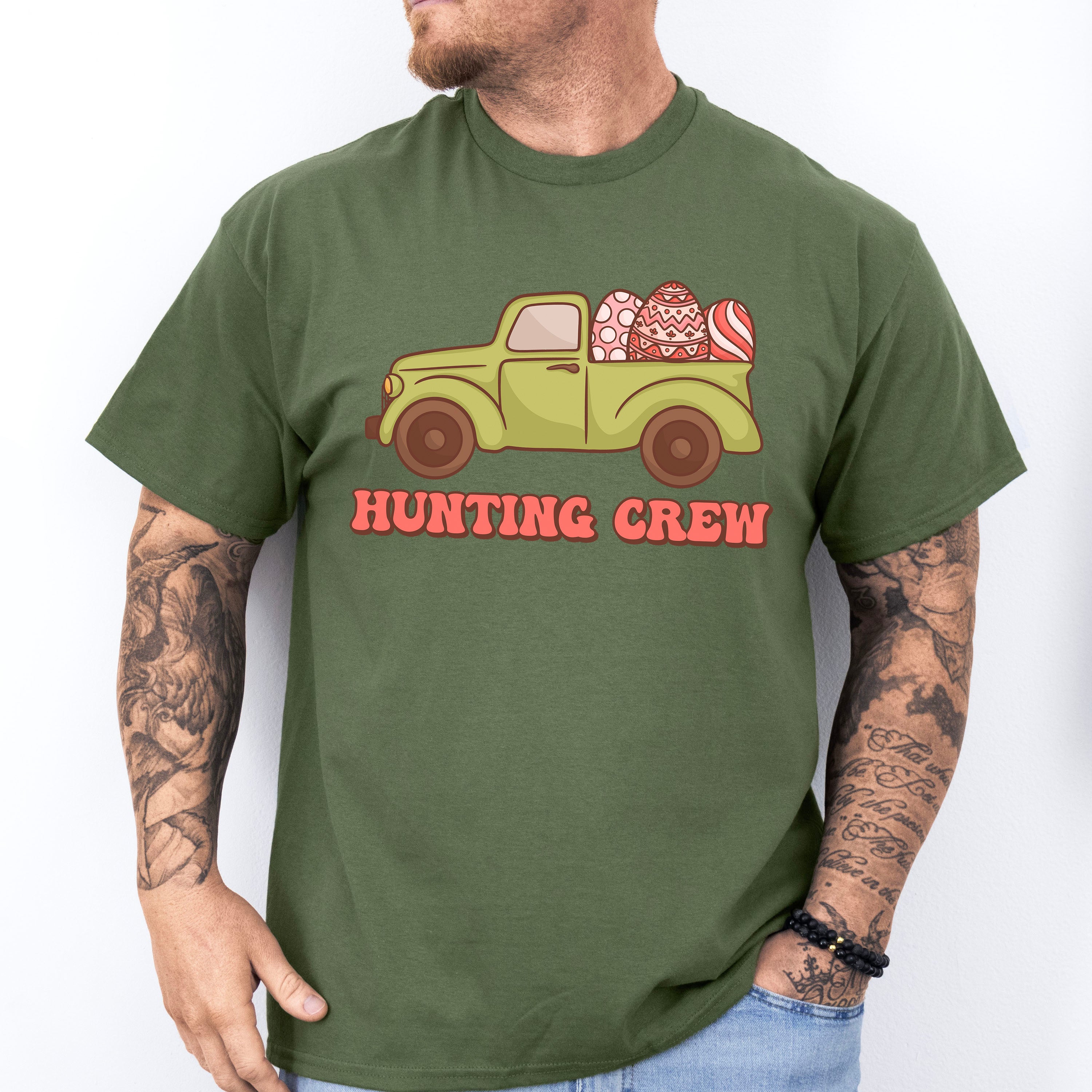 Truck Hunting Crew Easter Day Unisex Crewneck T-Shirt Sweatshirt Hoodie