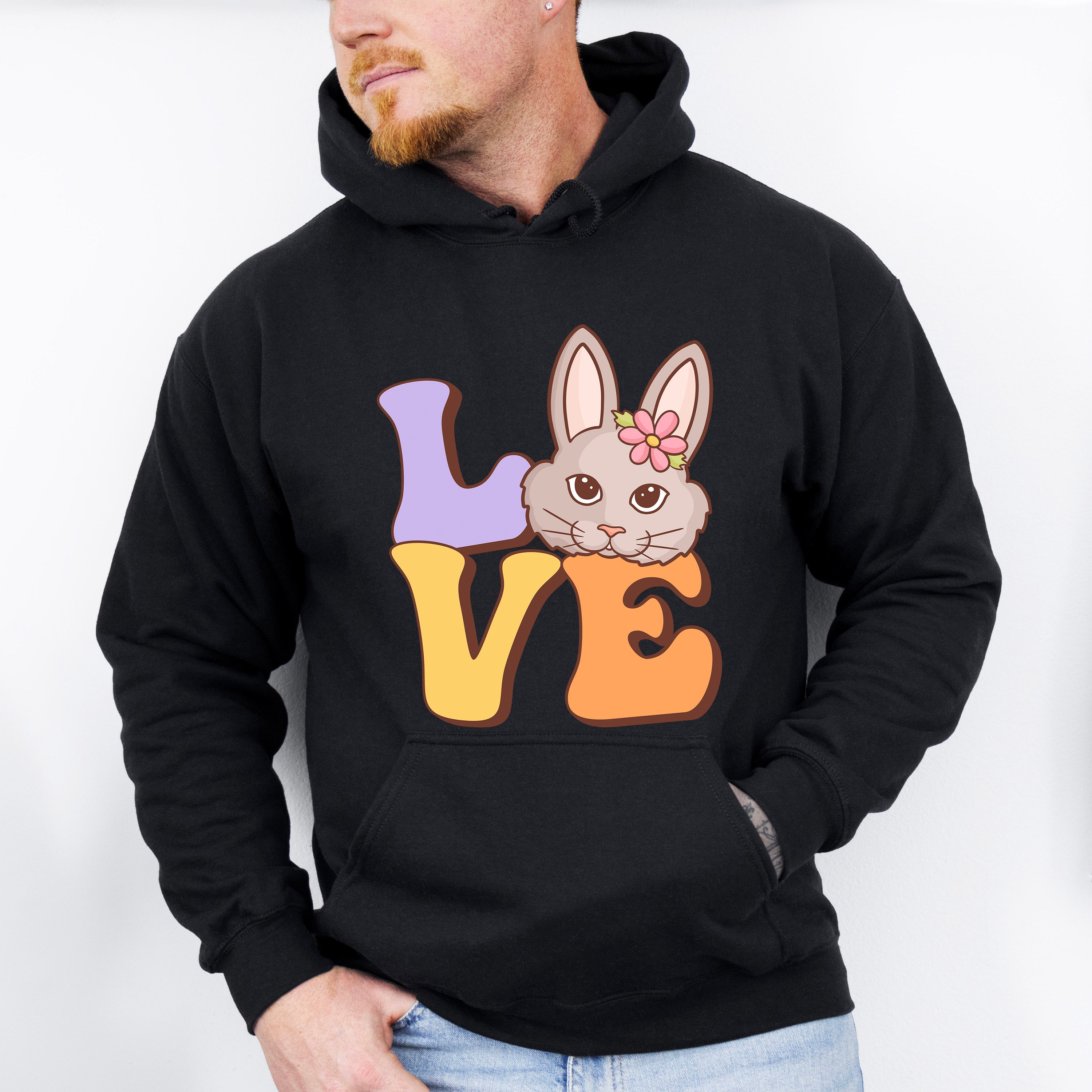 Rabbit Love Easter Day Unisex Crewneck T-Shirt Sweatshirt Hoodie