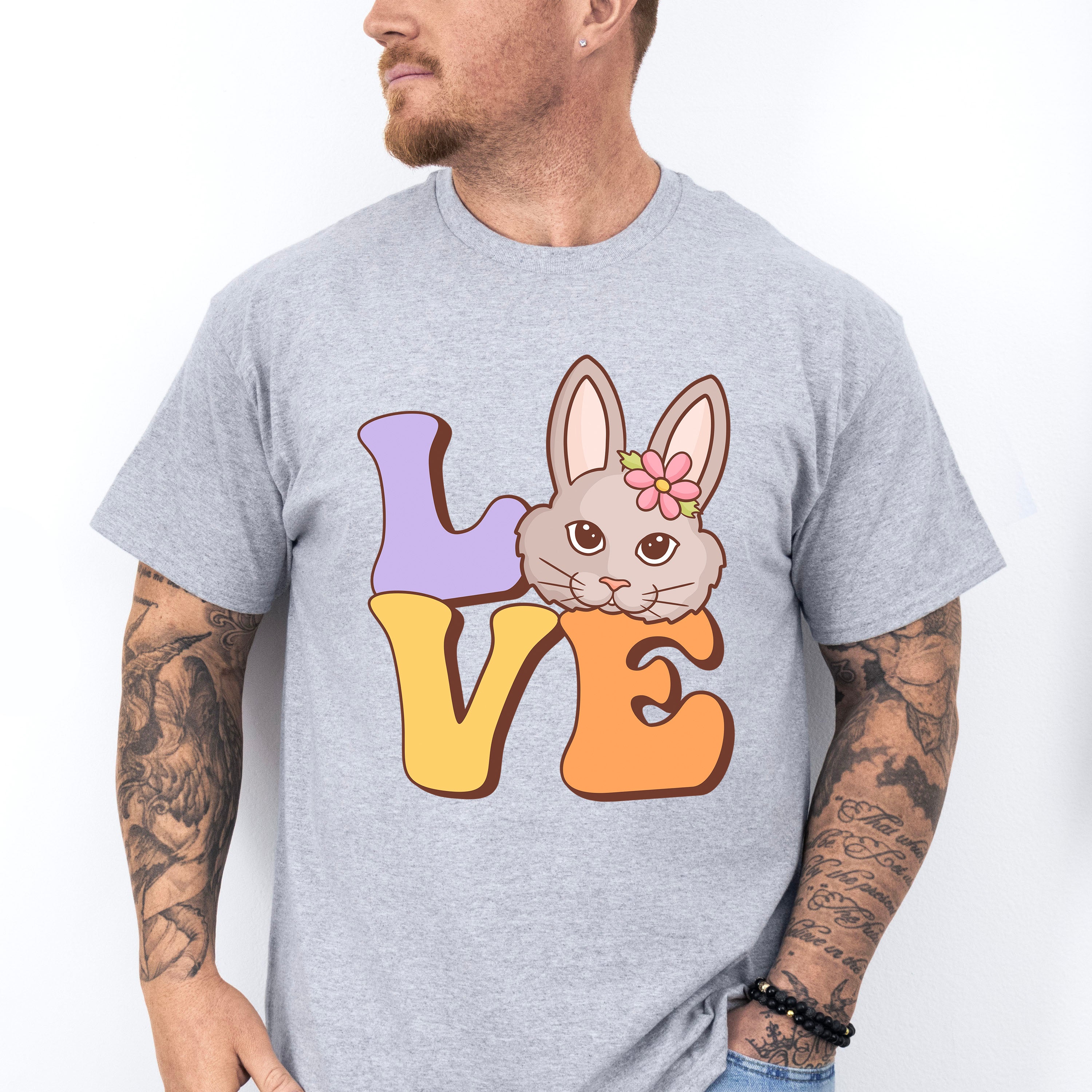 Rabbit Love Easter Day Unisex Crewneck T-Shirt Sweatshirt Hoodie
