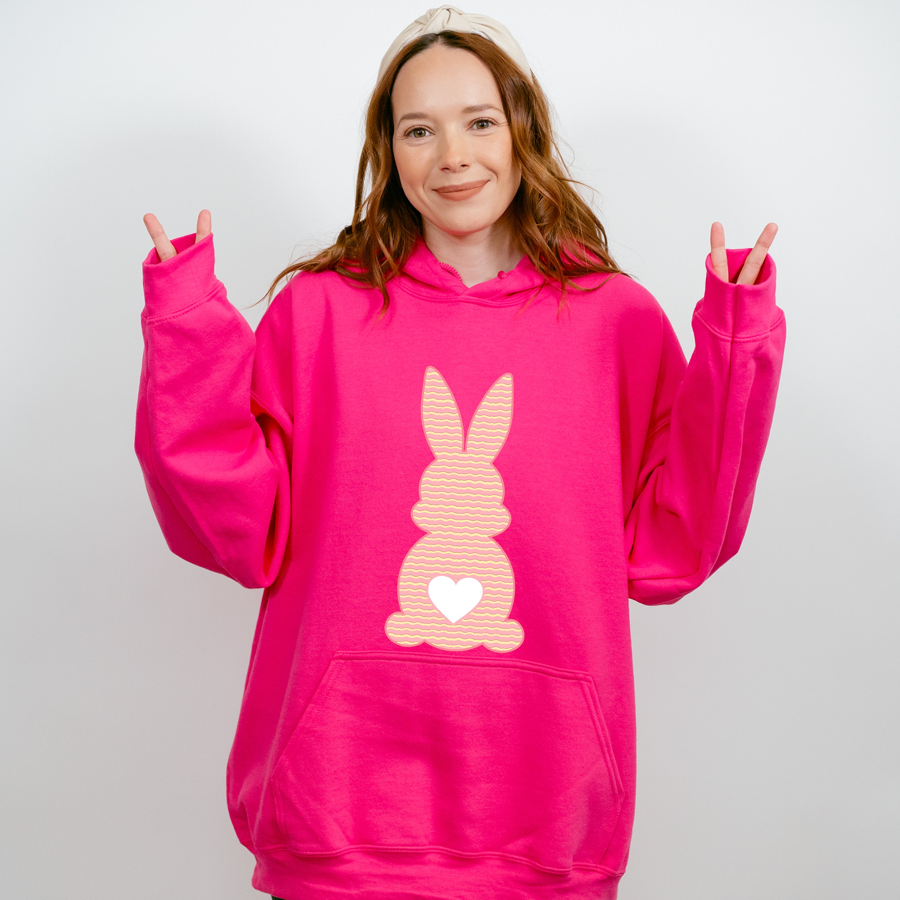 Peach Bunny Easter Day Unisex Crewneck T-Shirt Sweatshirt Hoodie