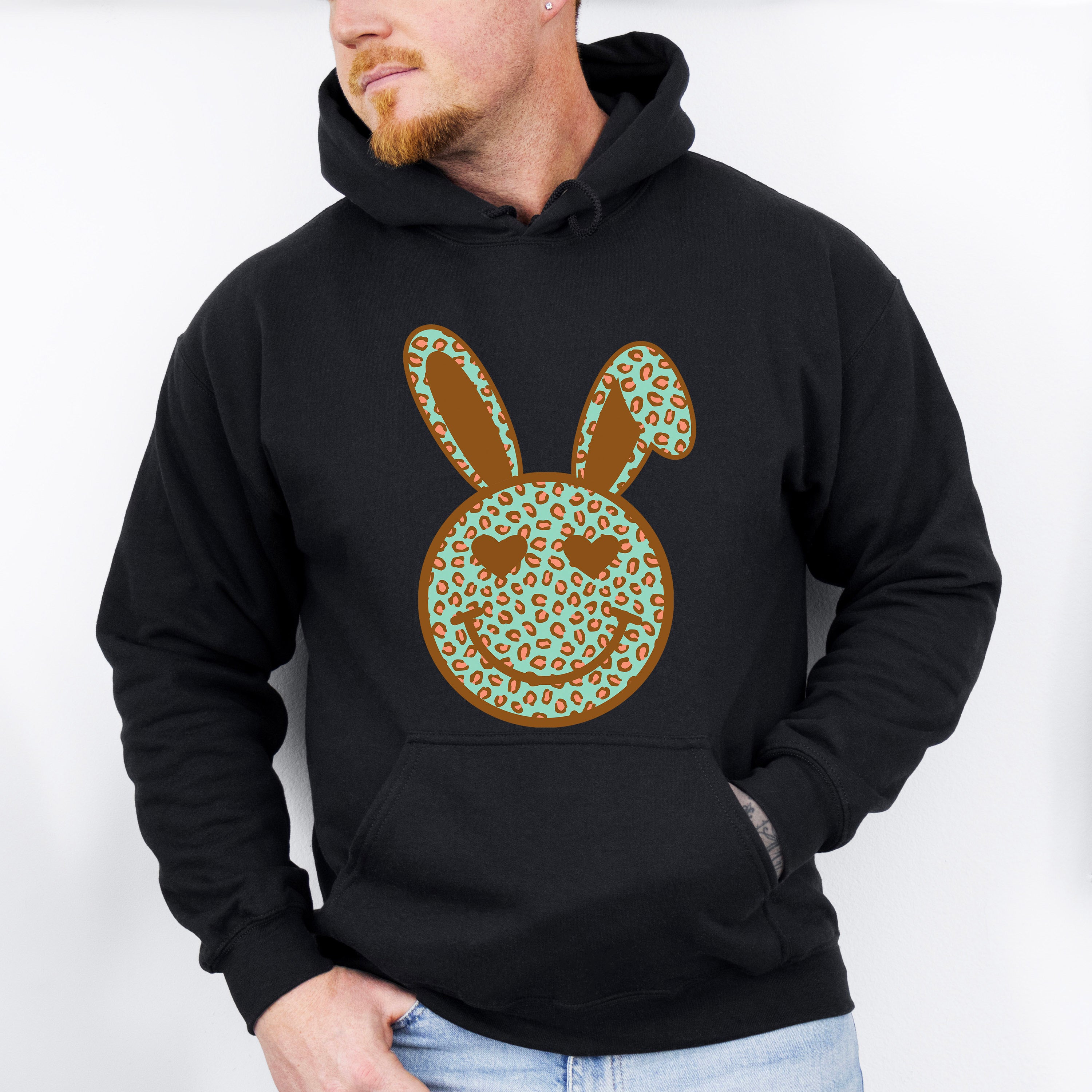 Bunny Ears Smiley Easter Day Unisex Crewneck T-Shirt Sweatshirt Hoodie