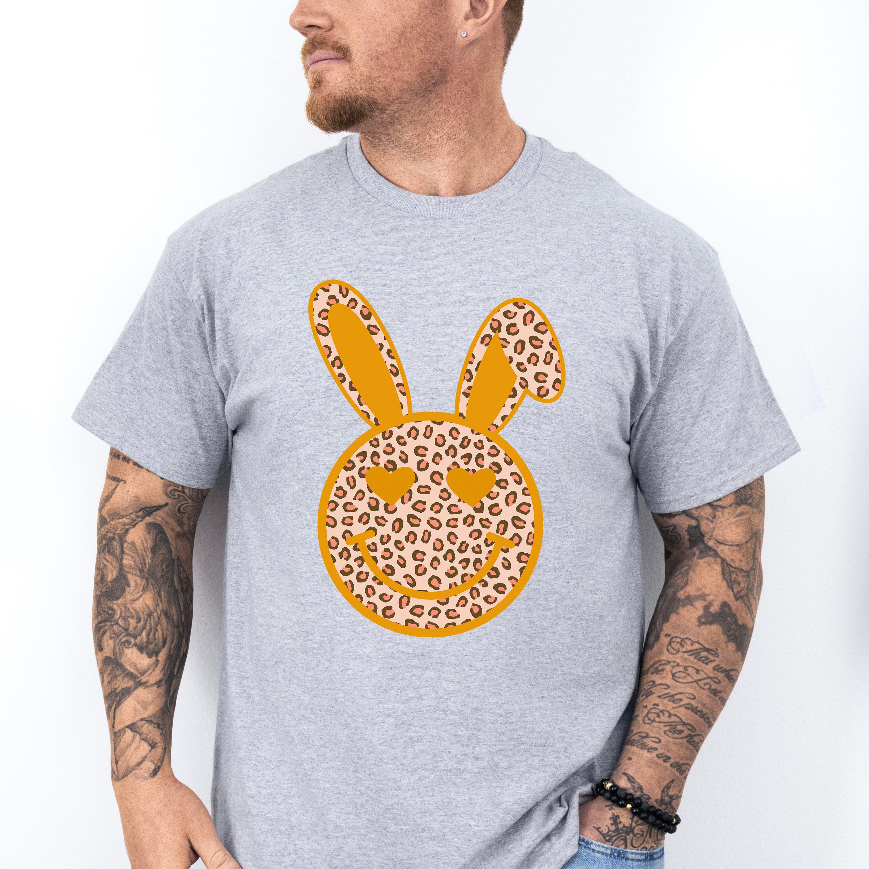 Orange Bunny Ears Smiley Easter Day Unisex Crewneck T-Shirt Sweatshirt Hoodie