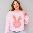 Peach Bunny Ears Smiley Easter Day Unisex Crewneck T-Shirt Sweatshirt Hoodie