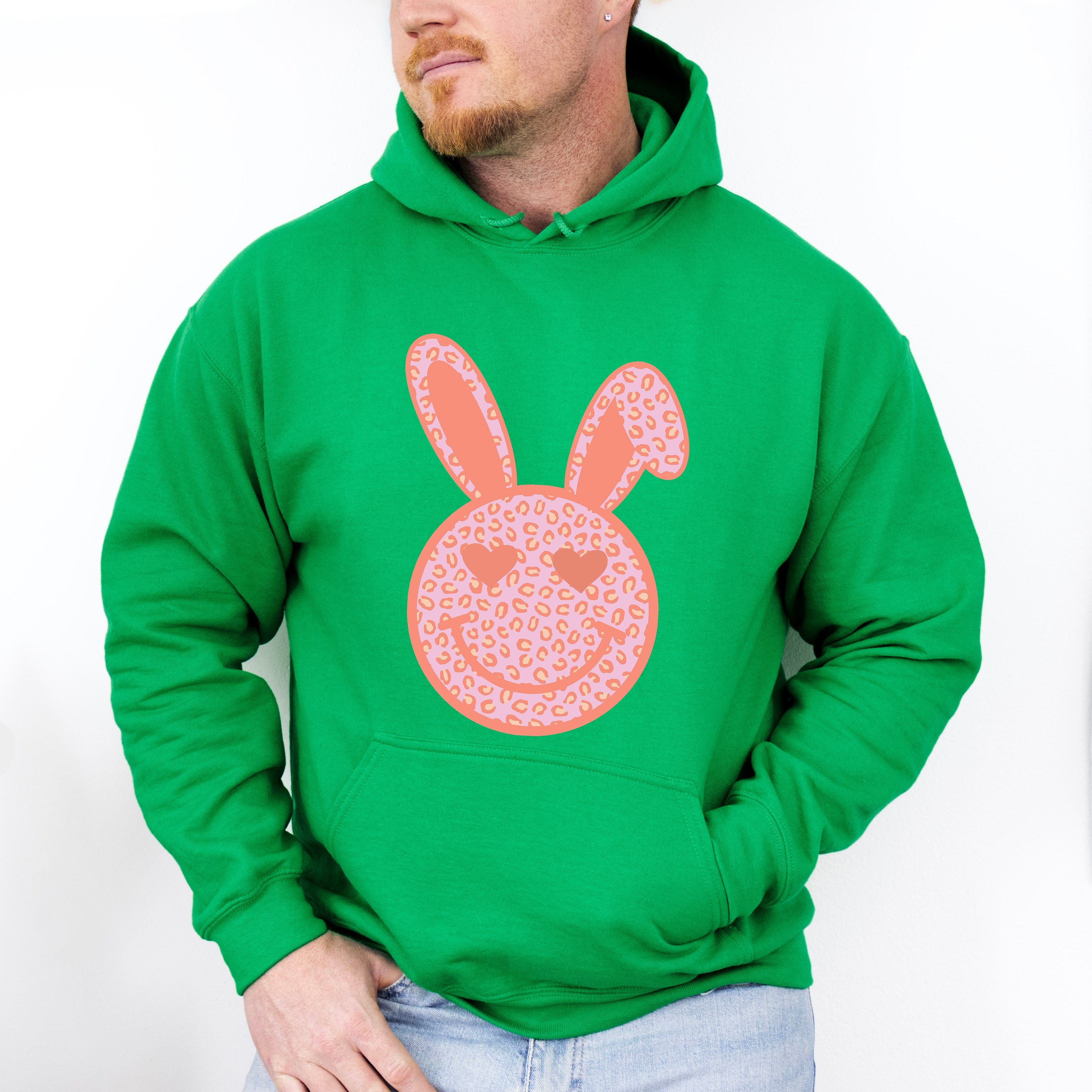 Peach Bunny Ears Smiley Easter Day Unisex Crewneck T-Shirt Sweatshirt Hoodie