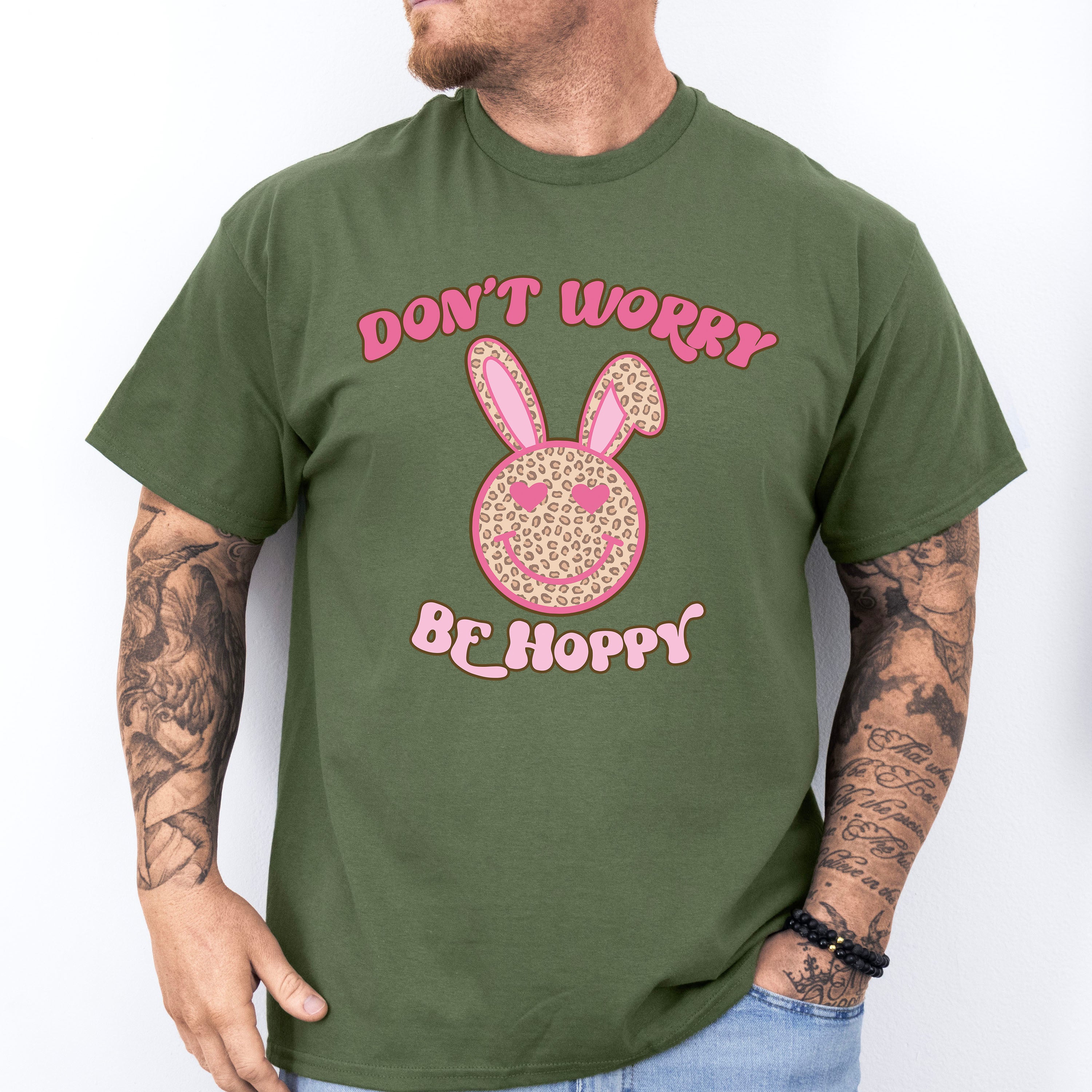 Don't Worry Be Hoppy Easter Day Unisex Crewneck T-Shirt Sweatshirt Hoodie