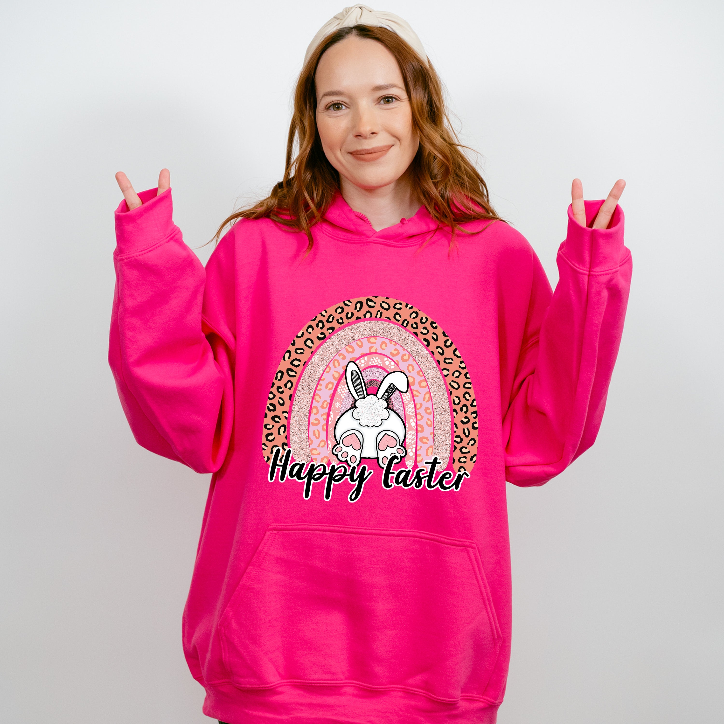 Happy Easter Bunny Rainbow Easter Day Unisex Crewneck T-Shirt Sweatshirt Hoodie