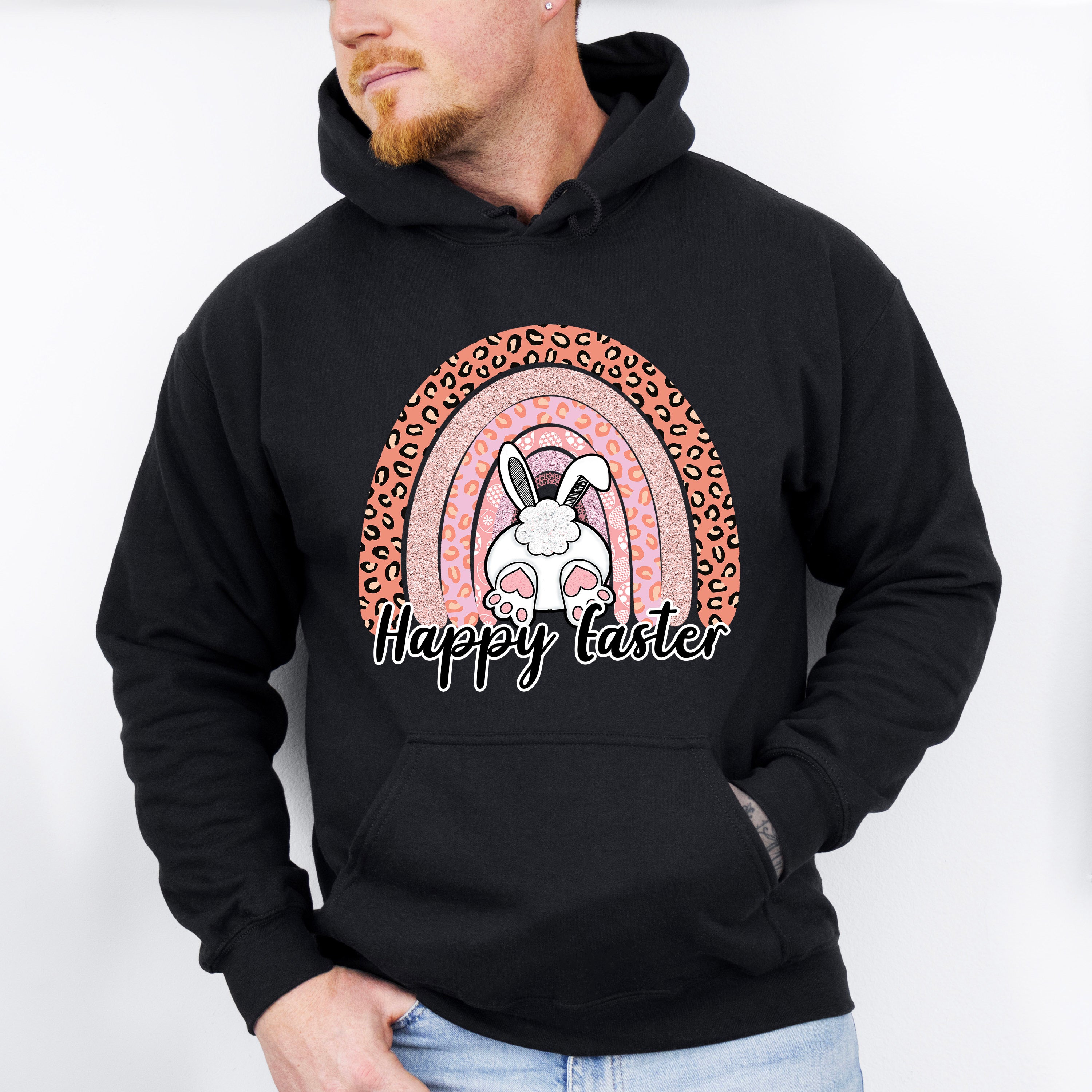 Happy Easter Bunny Rainbow Easter Day Unisex Crewneck T-Shirt Sweatshirt Hoodie