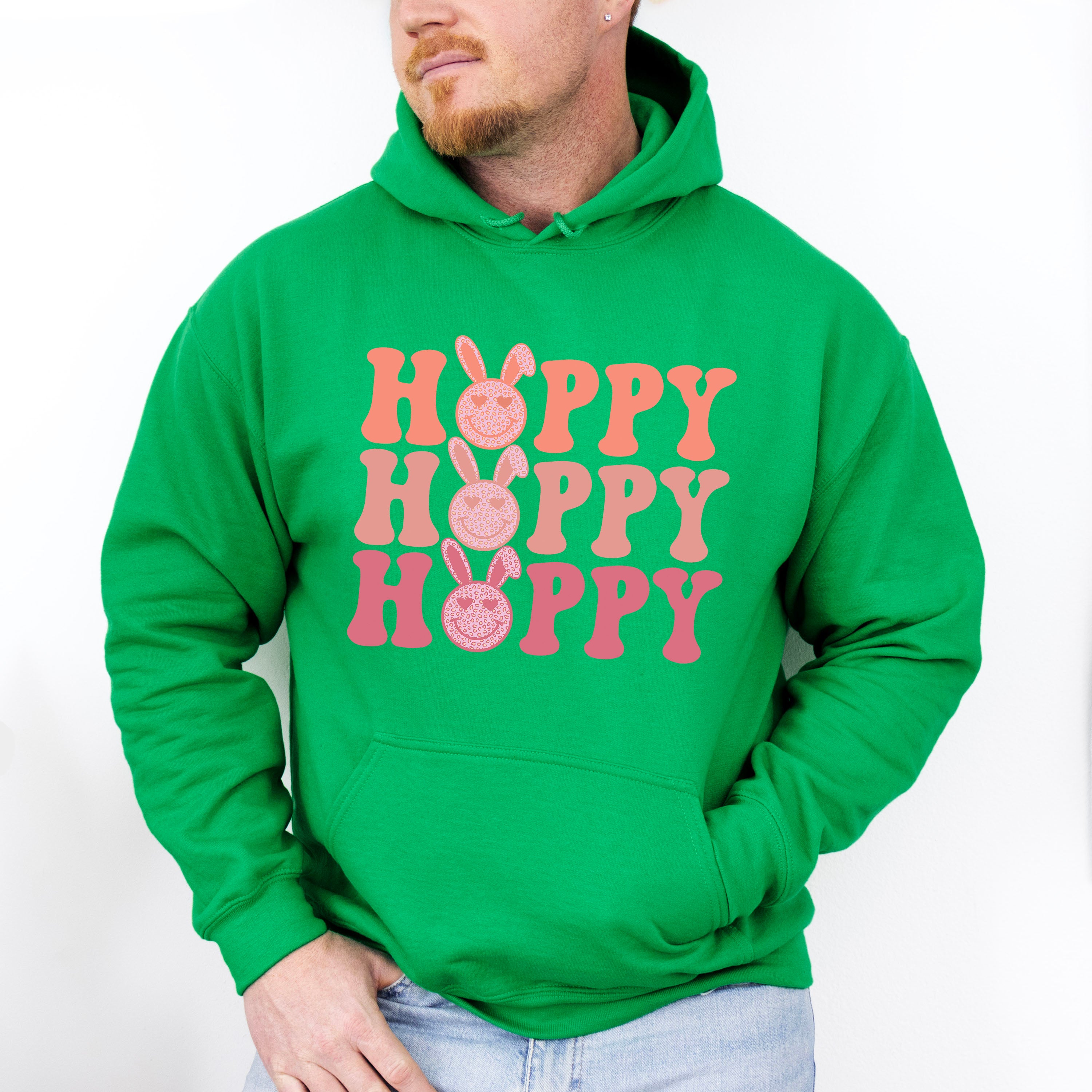 Smiley Hoppy Hoppy Hoppy Easter Day Unisex Crewneck T-Shirt Sweatshirt Hoodie