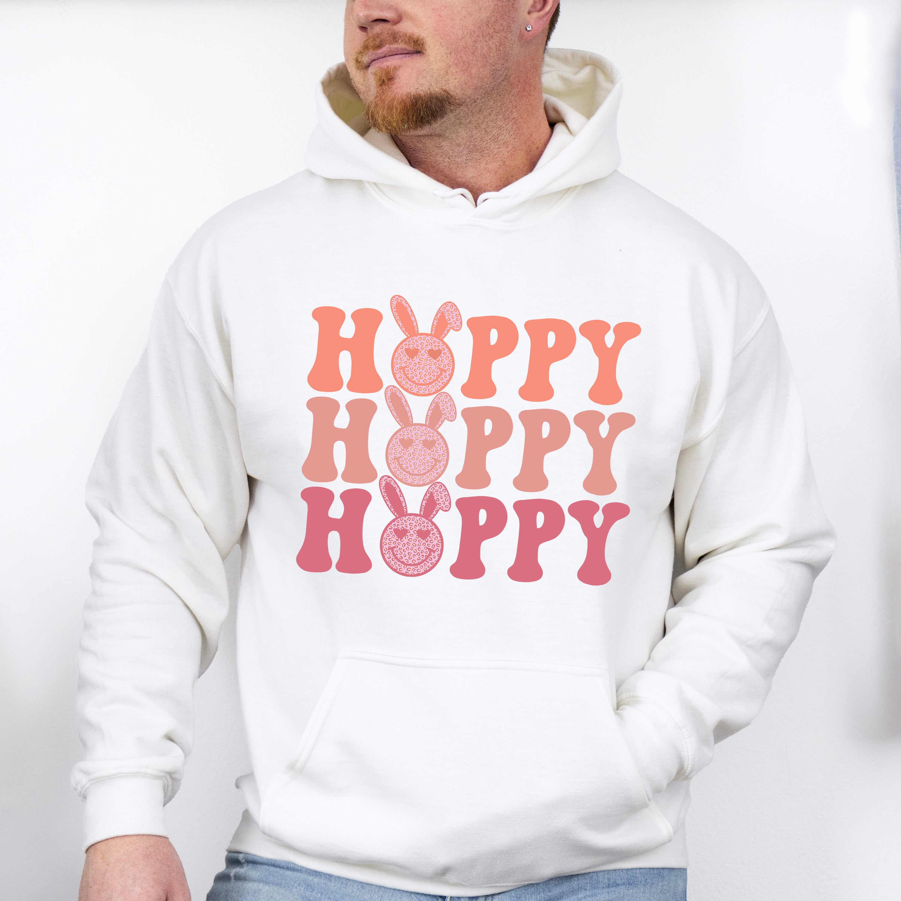 Smiley Hoppy Hoppy Hoppy Easter Day Unisex Crewneck T-Shirt Sweatshirt Hoodie