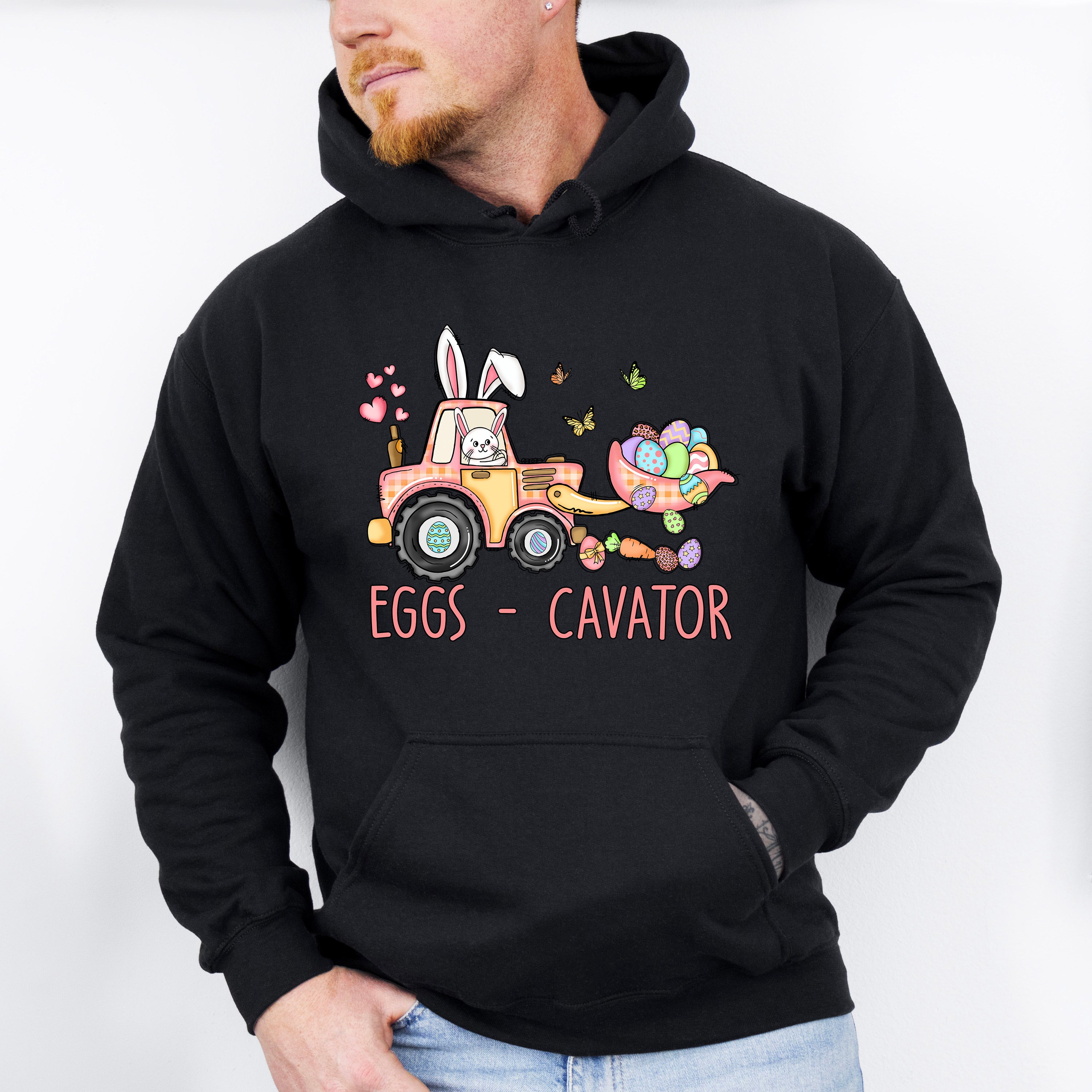 Eggs-cavator Easter Day Unisex Crewneck T-Shirt Sweatshirt Hoodie