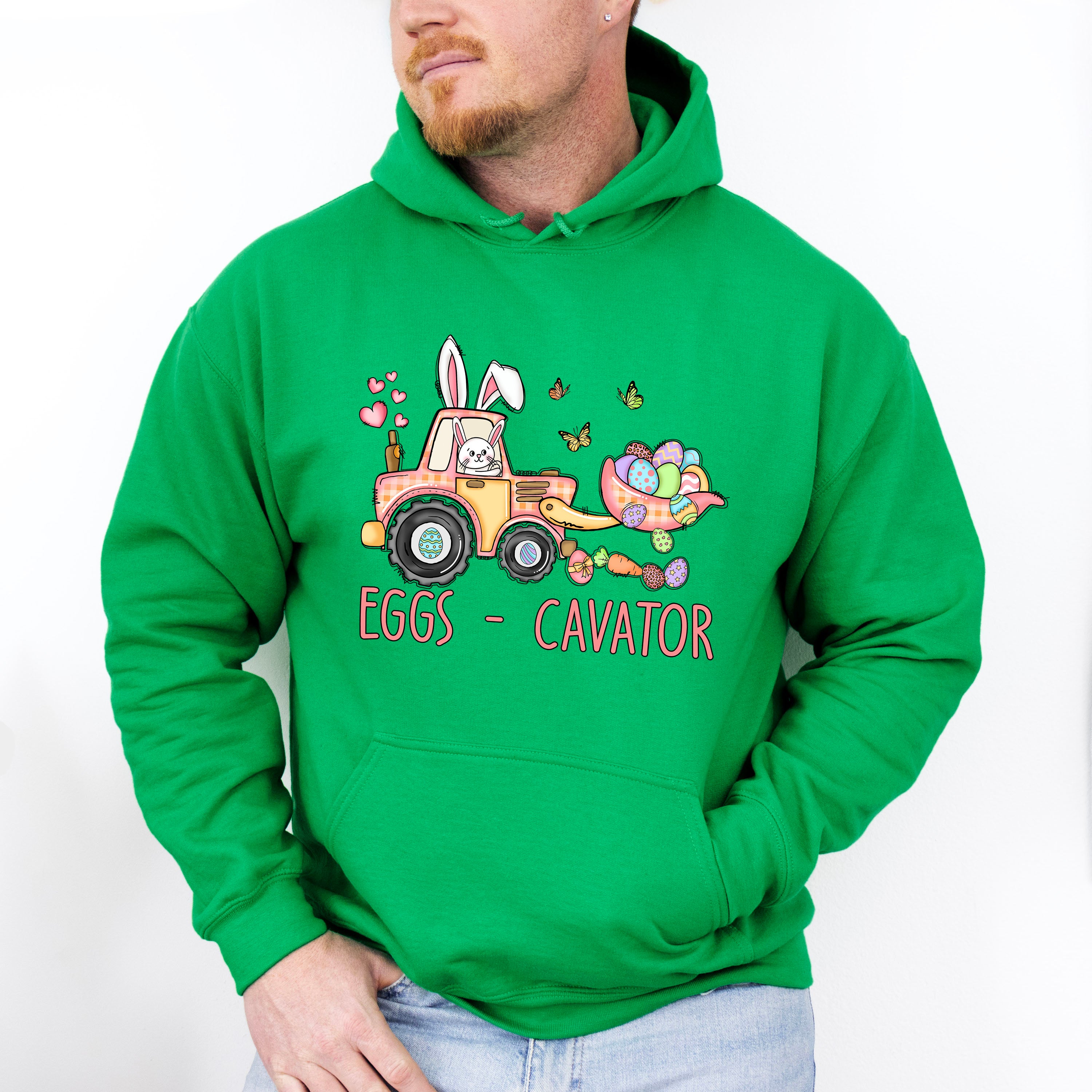 Eggs-cavator Easter Day Unisex Crewneck T-Shirt Sweatshirt Hoodie