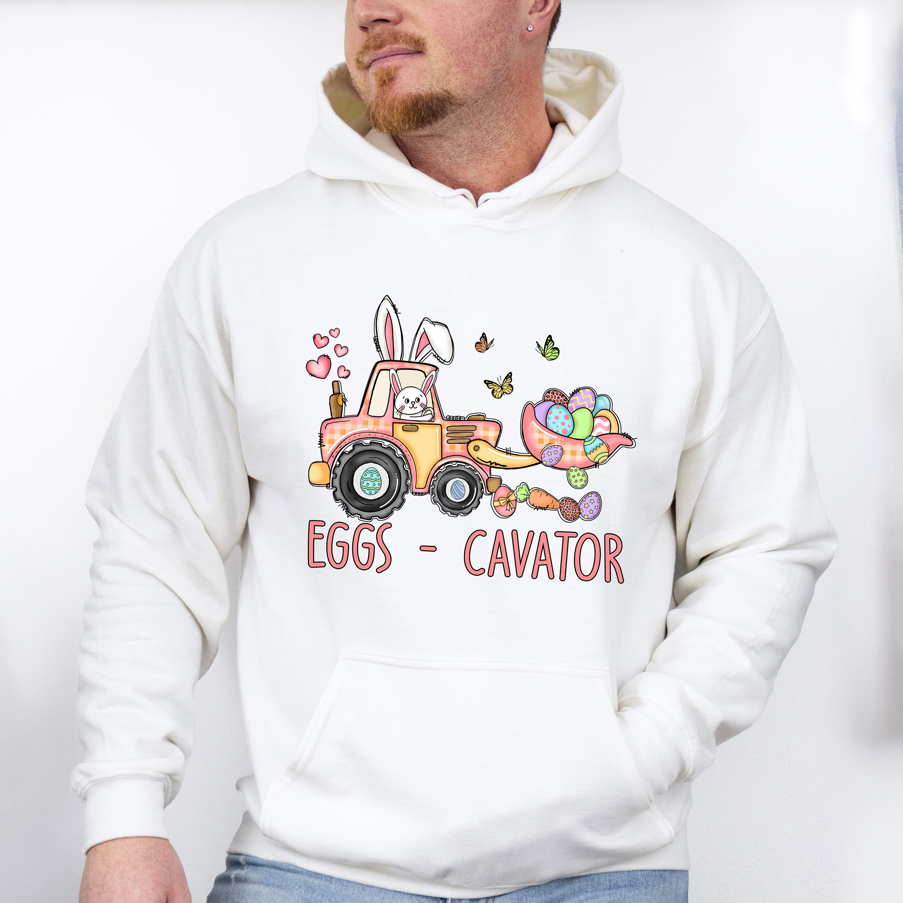 Eggs-cavator Easter Day Unisex Crewneck T-Shirt Sweatshirt Hoodie