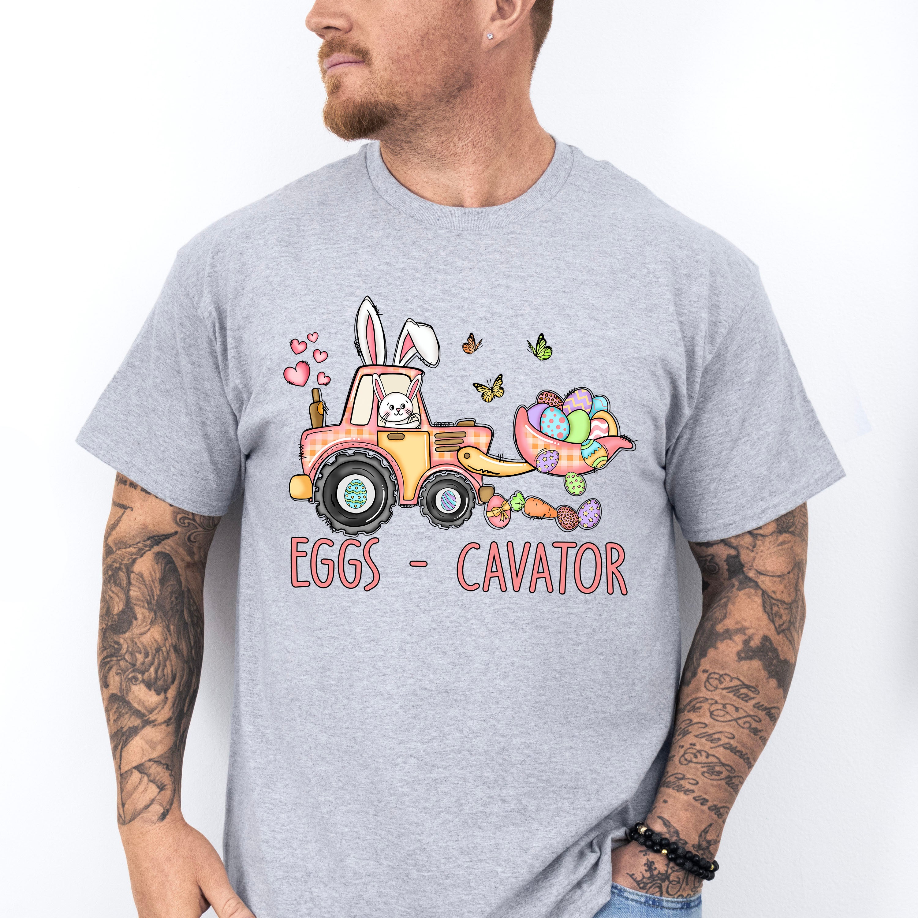 Eggs-cavator Easter Day Unisex Crewneck T-Shirt Sweatshirt Hoodie