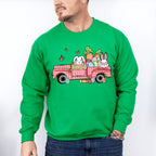 Bunny Truck Easter Day Unisex Crewneck T-Shirt Sweatshirt Hoodie
