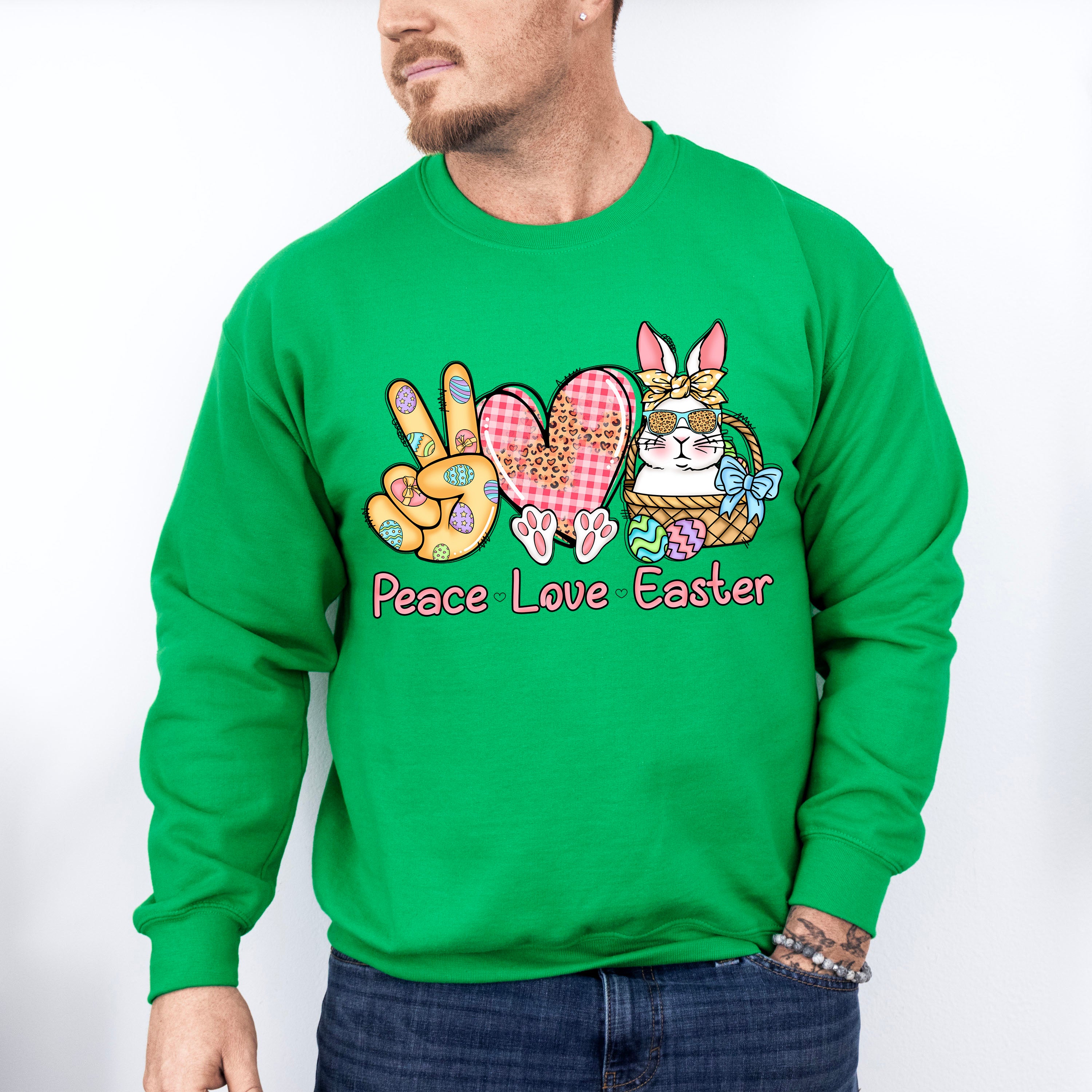 Peace Love Easter Easter Day Unisex Crewneck T-Shirt Sweatshirt Hoodie