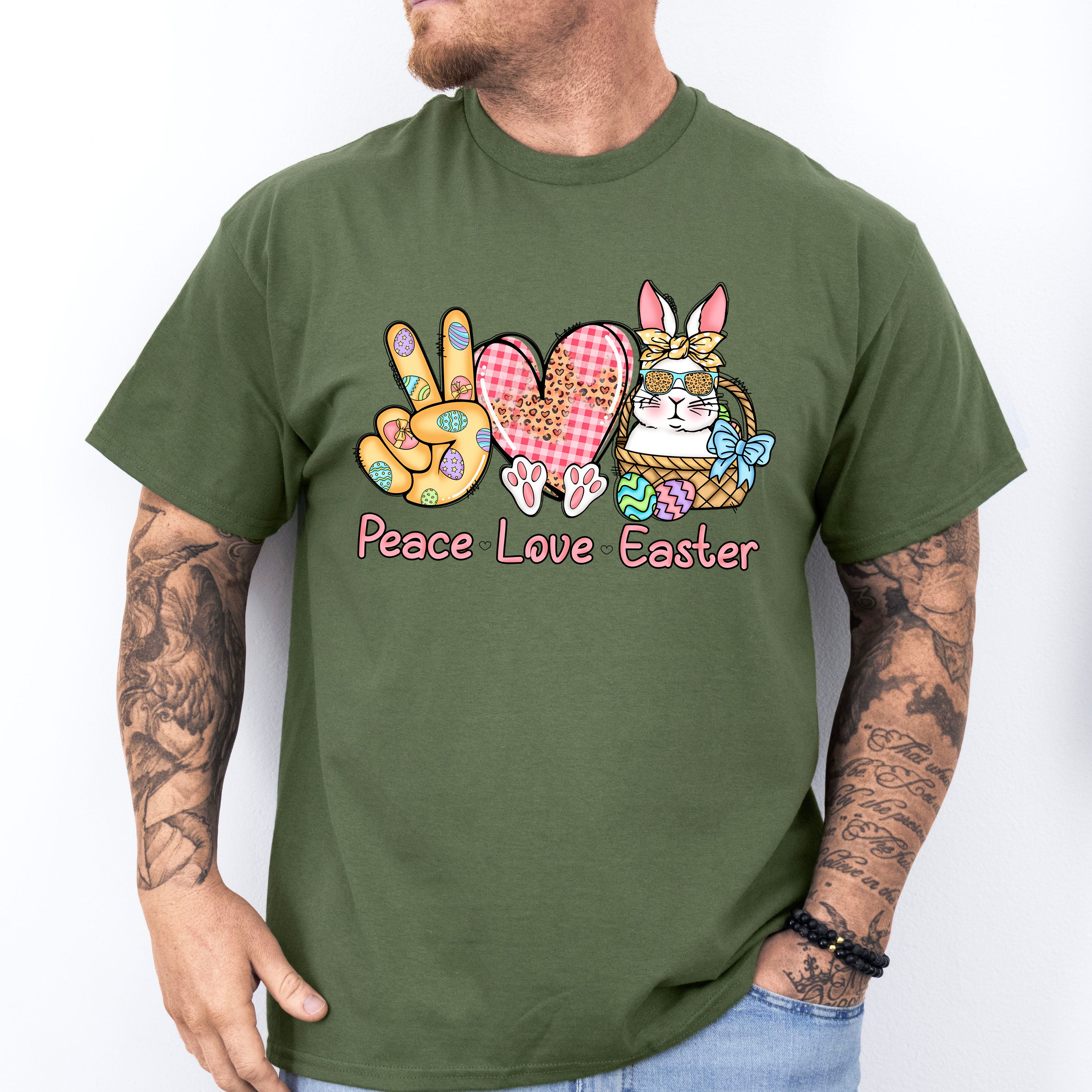 Peace Love Easter Easter Day Unisex Crewneck T-Shirt Sweatshirt Hoodie