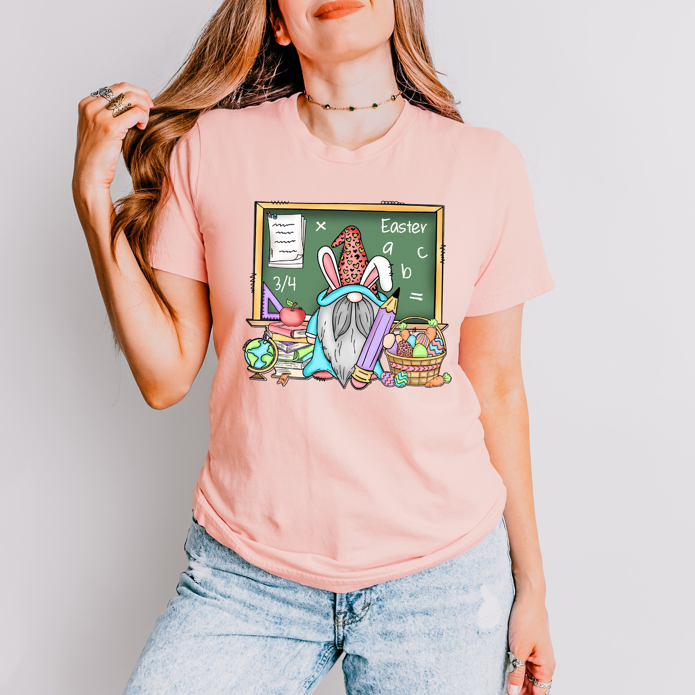 Gnomie Teacher Easter Day Unisex Crewneck T-Shirt Sweatshirt Hoodie