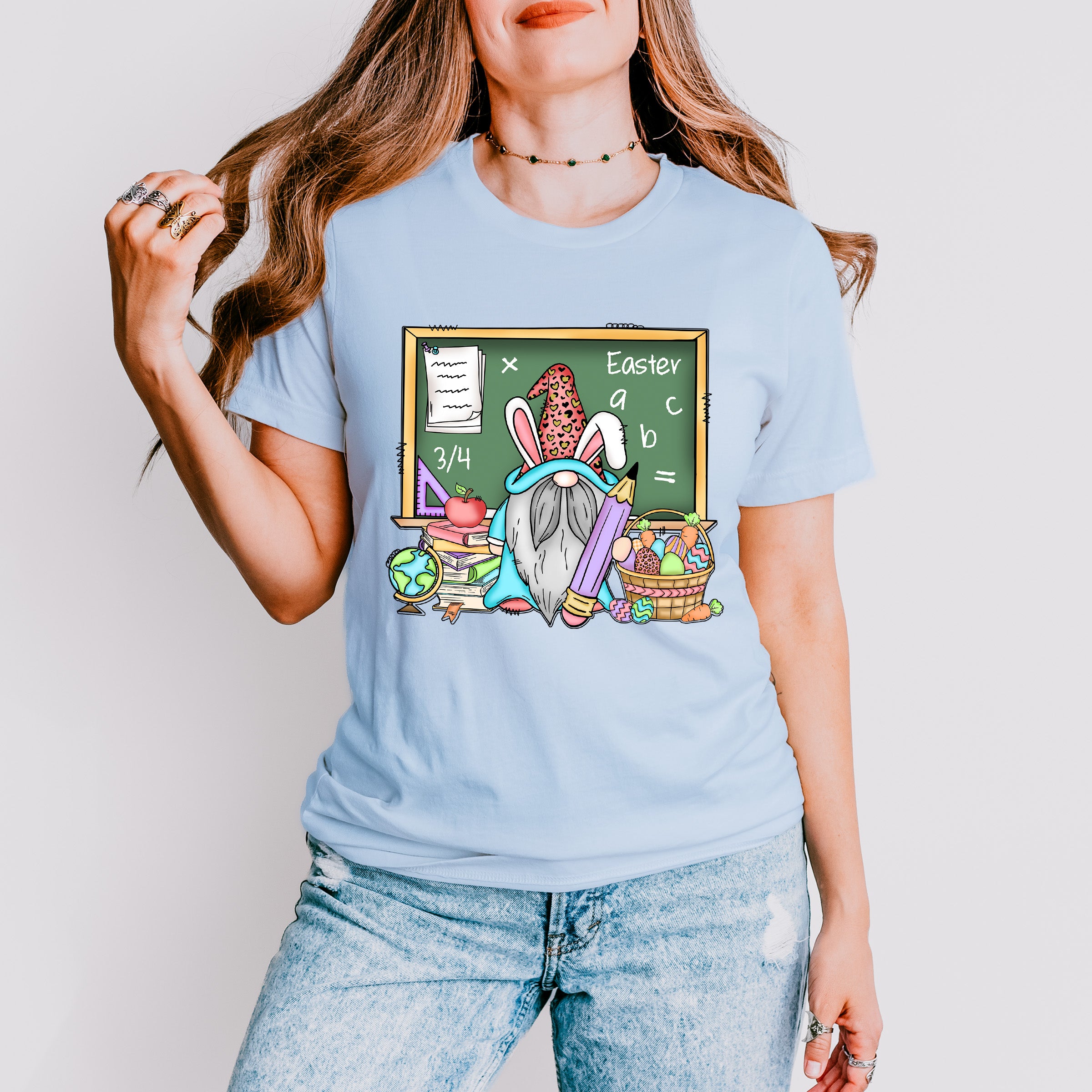 Gnomie Teacher Easter Day Unisex Crewneck T-Shirt Sweatshirt Hoodie