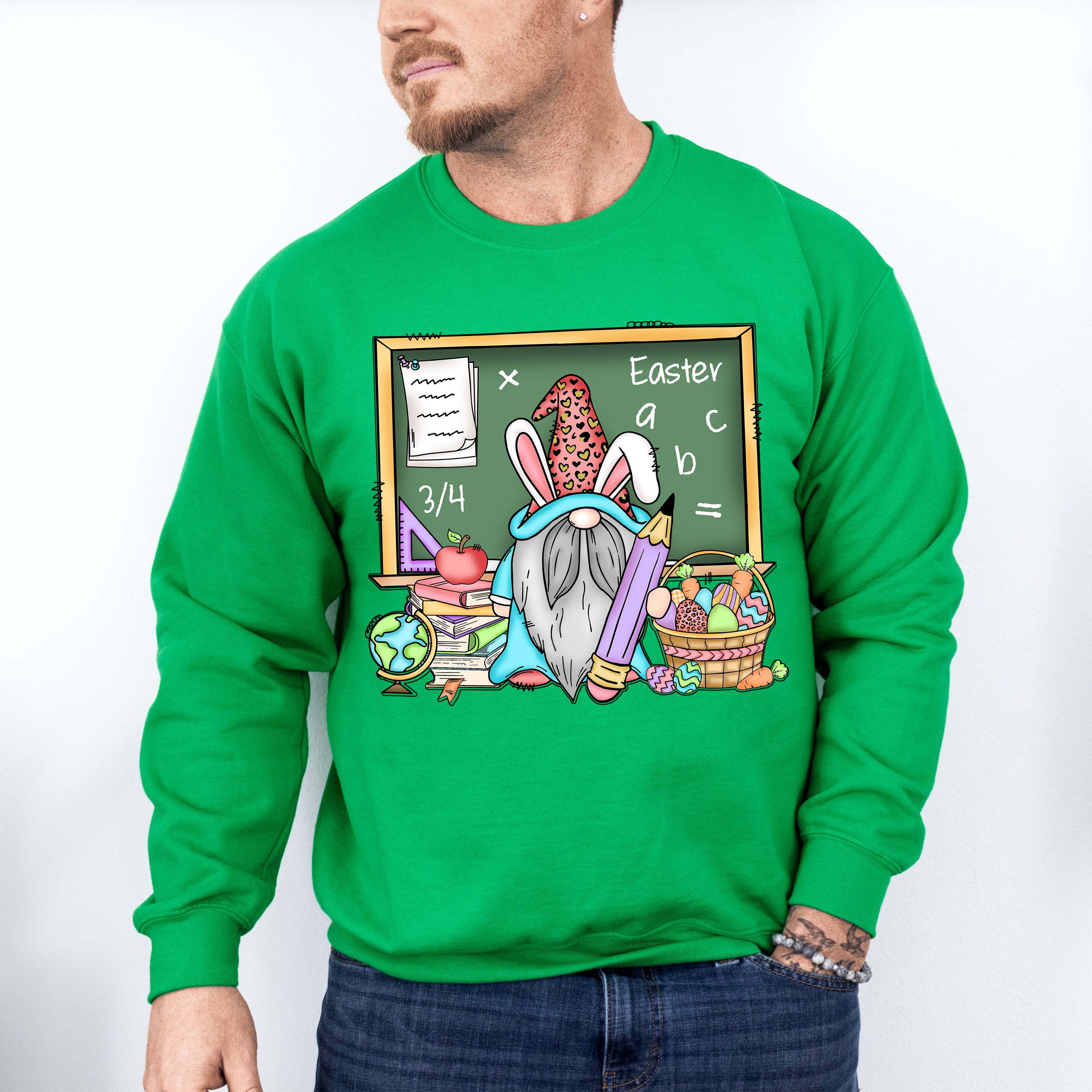 Gnomie Teacher Easter Day Unisex Crewneck T-Shirt Sweatshirt Hoodie