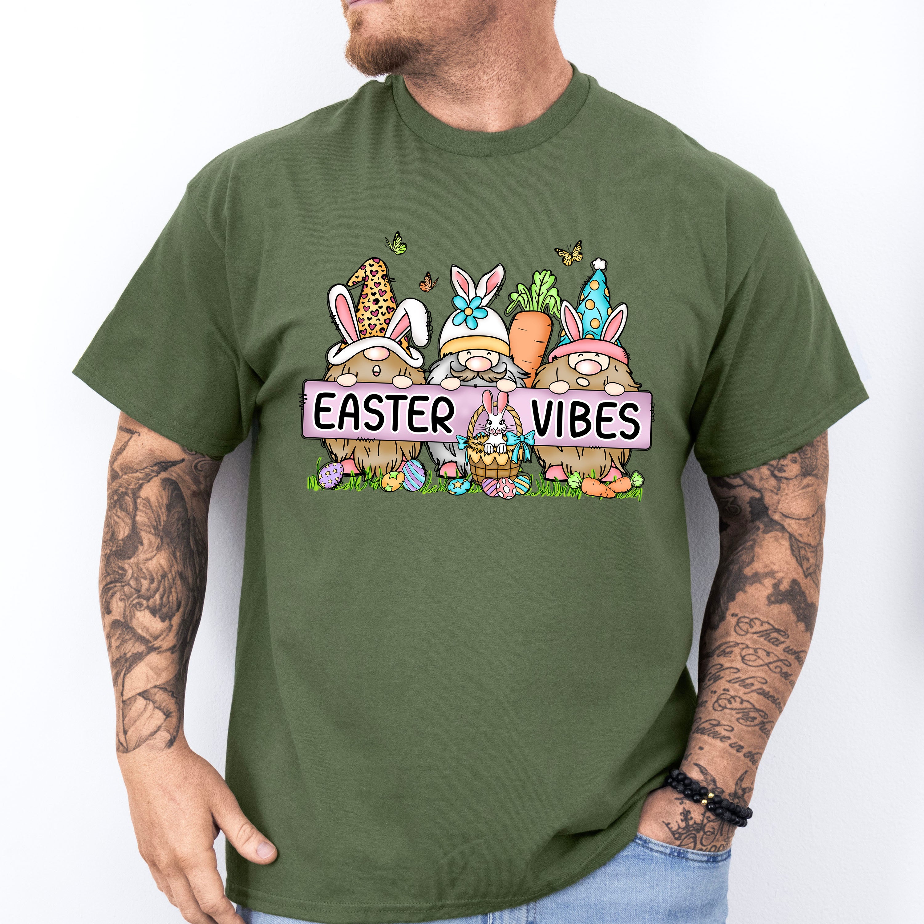 Gnomies Easter Vibes Easter Day Unisex Crewneck T-Shirt Sweatshirt Hoodie