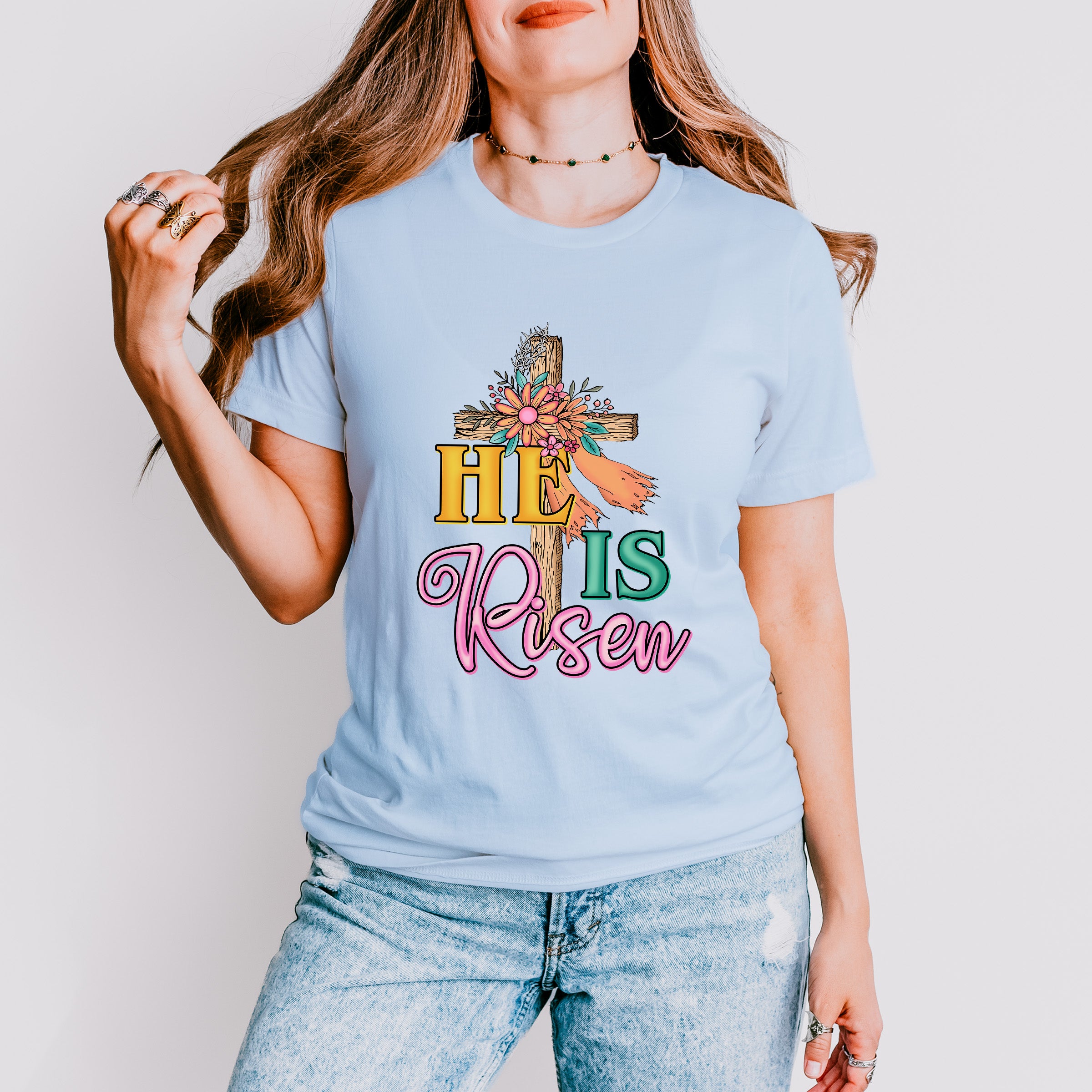 He Is Risen Easter Day Unisex Crewneck T-Shirt Sweatshirt Hoodie