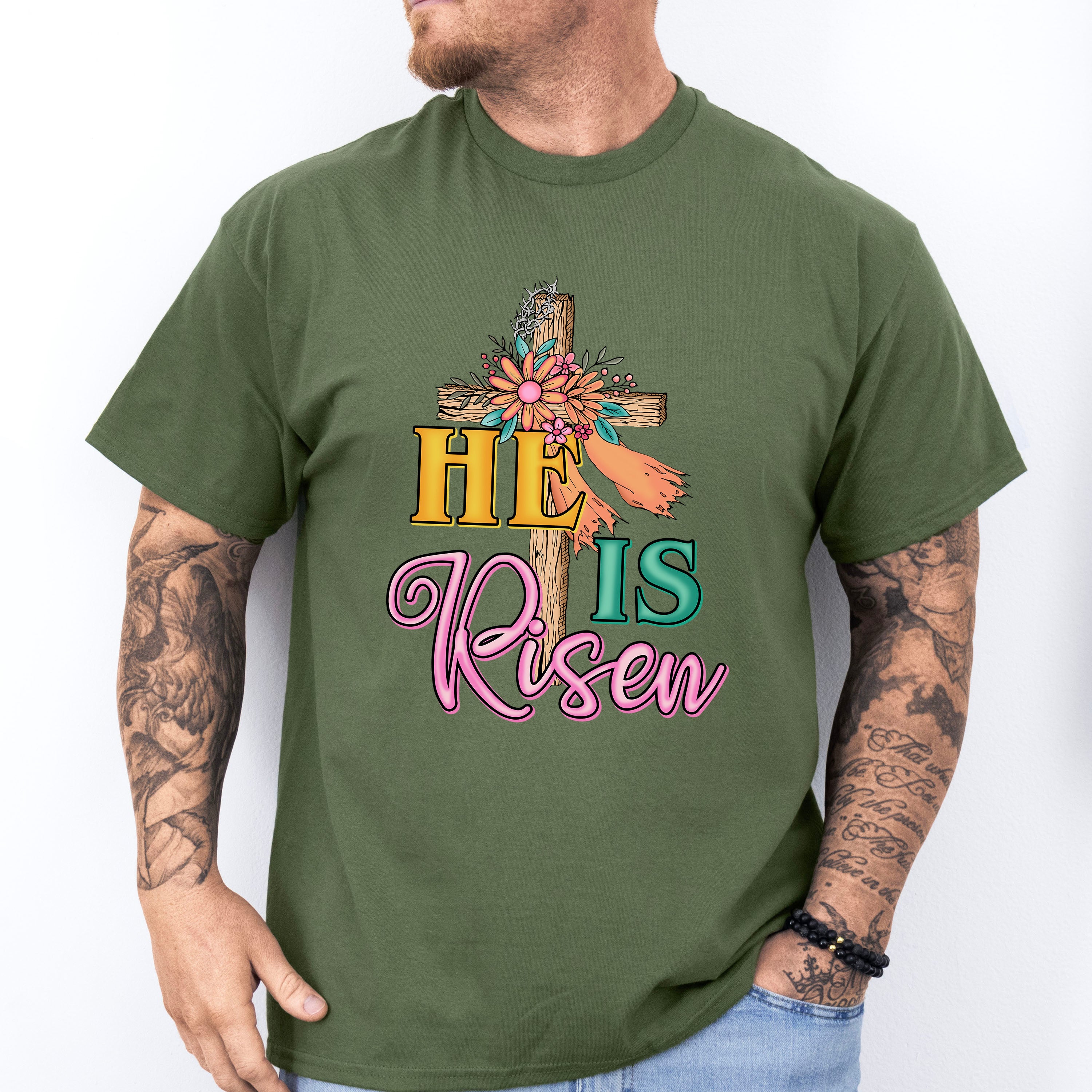 He Is Risen Easter Day Unisex Crewneck T-Shirt Sweatshirt Hoodie