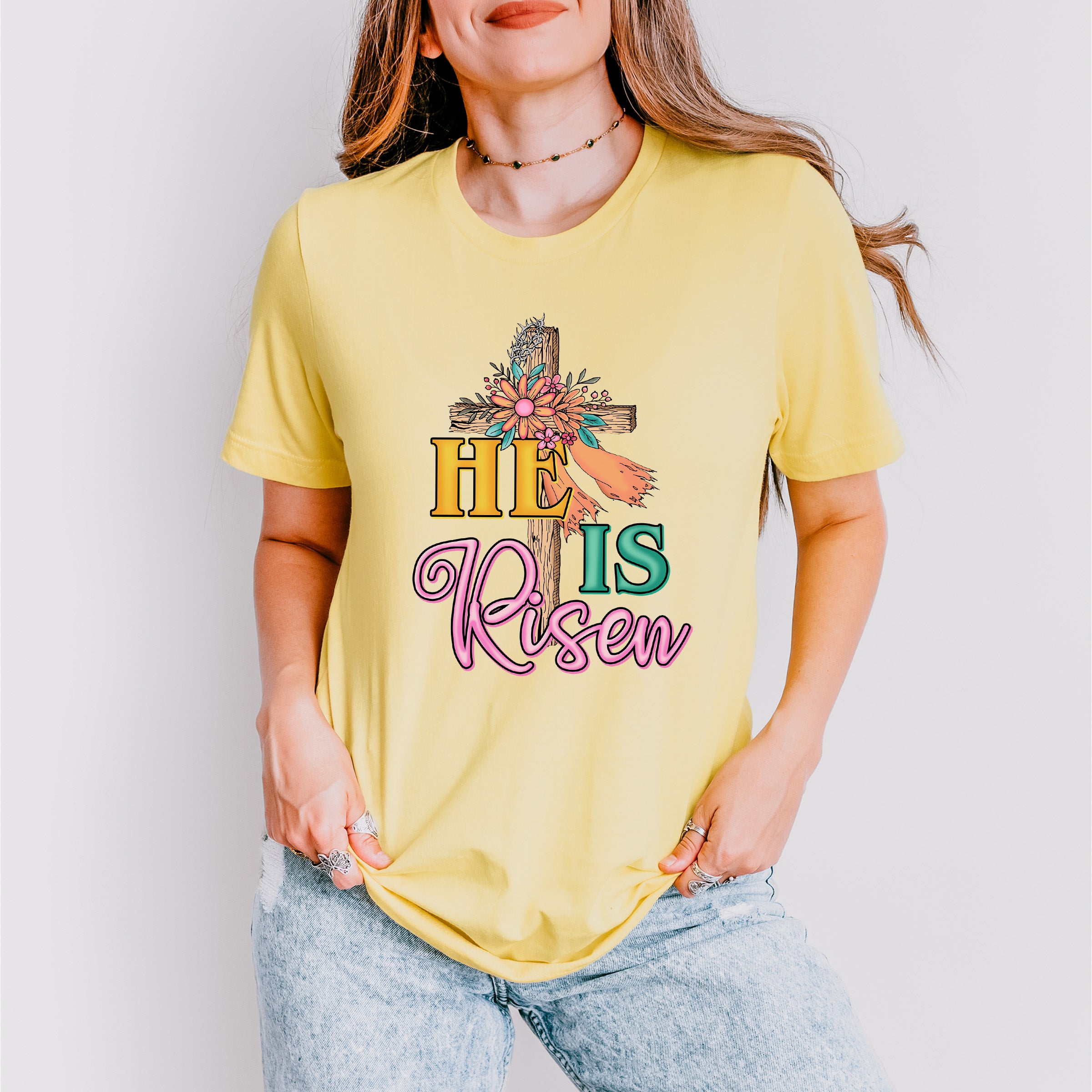 He Is Risen Easter Day Unisex Crewneck T-Shirt Sweatshirt Hoodie