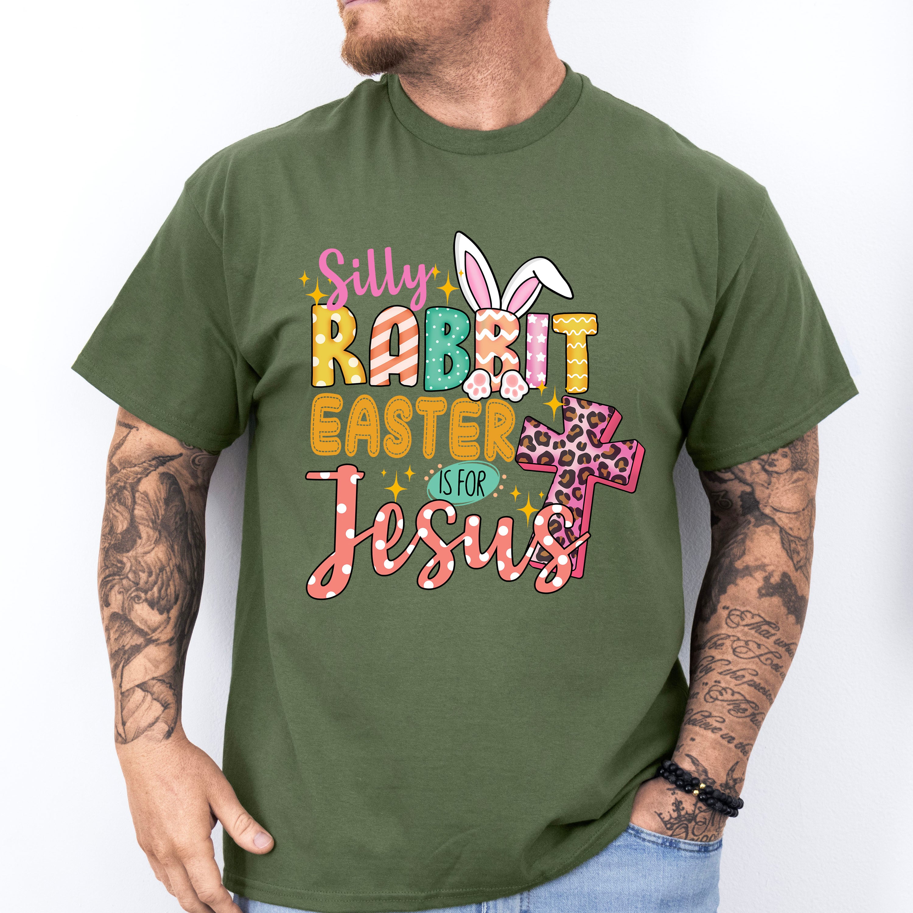 Silly Rabbit Easter Is For Jesus Easter Day Unisex Crewneck T-Shirt Sweatshirt Hoodie