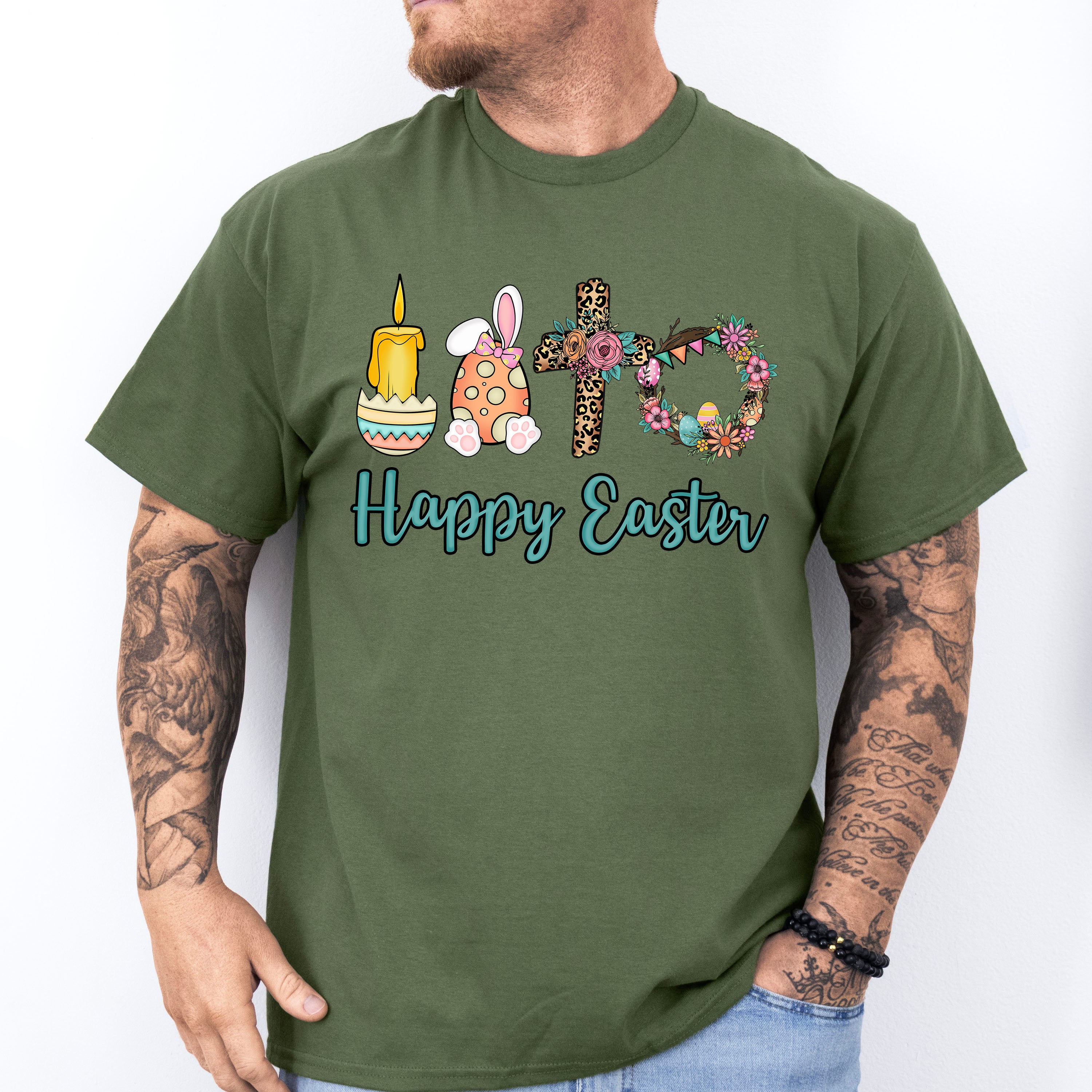 Happy Easter Christianity Easter Day Unisex Crewneck T-Shirt Sweatshirt Hoodie