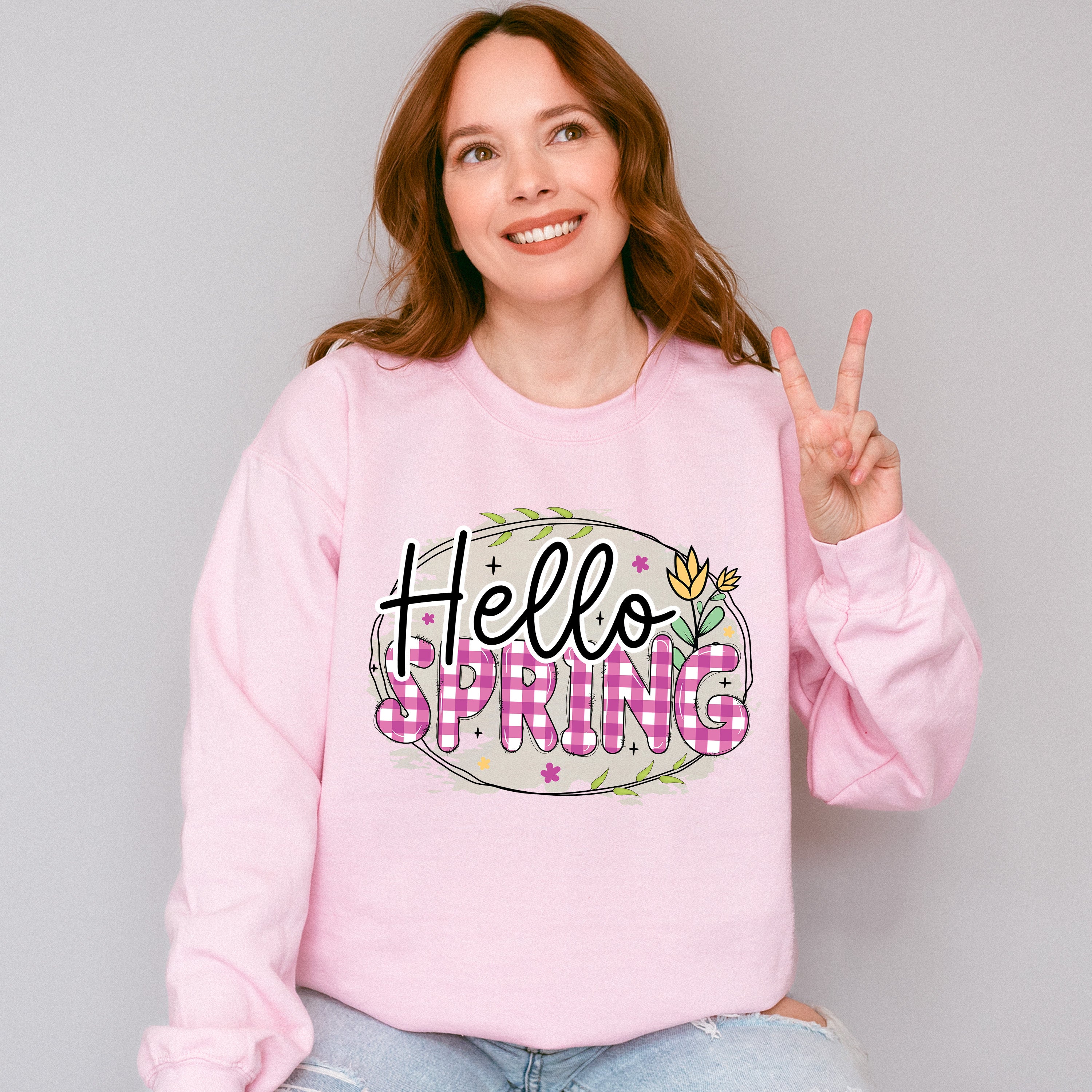 Hello Spring Easter Day Unisex Crewneck T-Shirt Sweatshirt Hoodie
