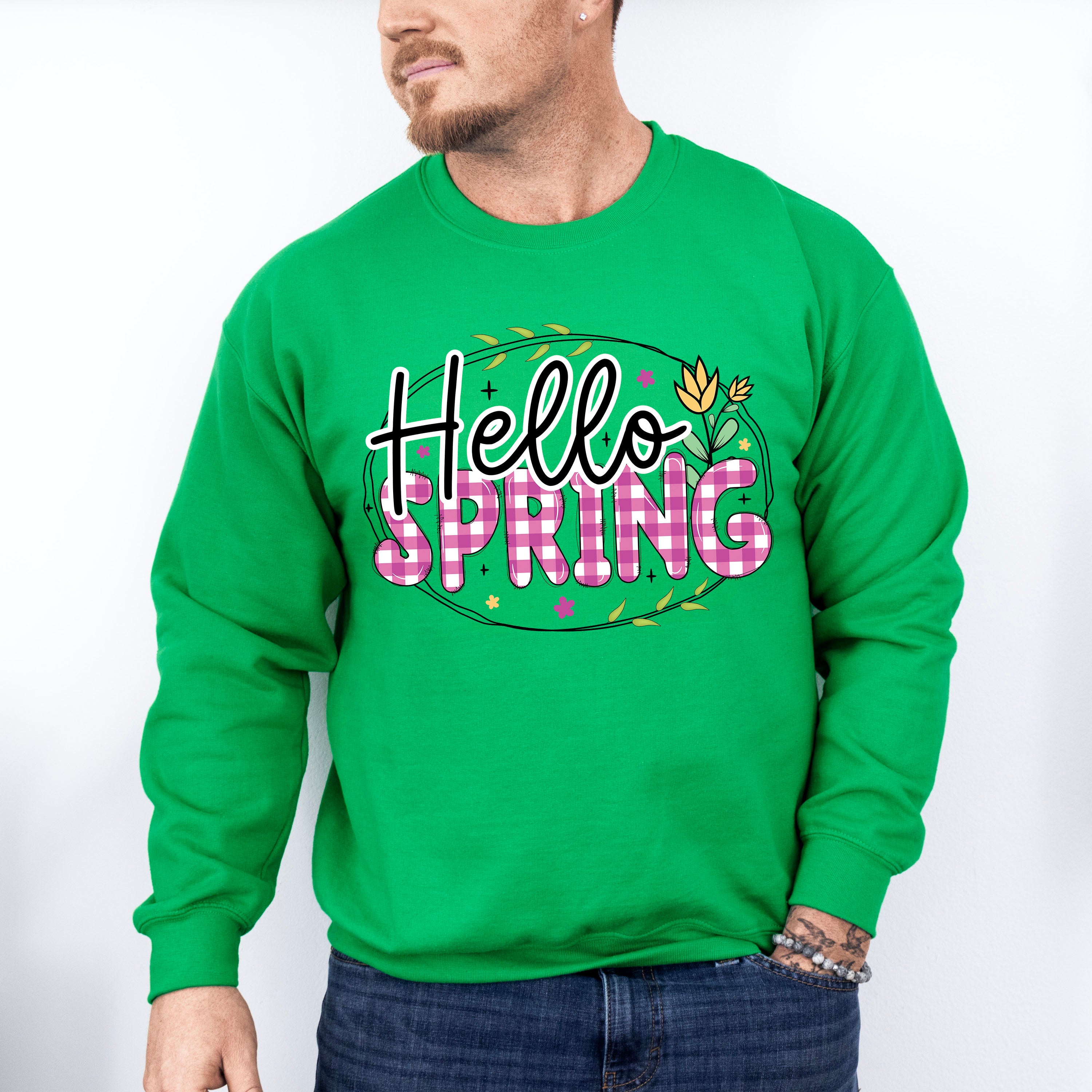 Hello Spring Easter Day Unisex Crewneck T-Shirt Sweatshirt Hoodie